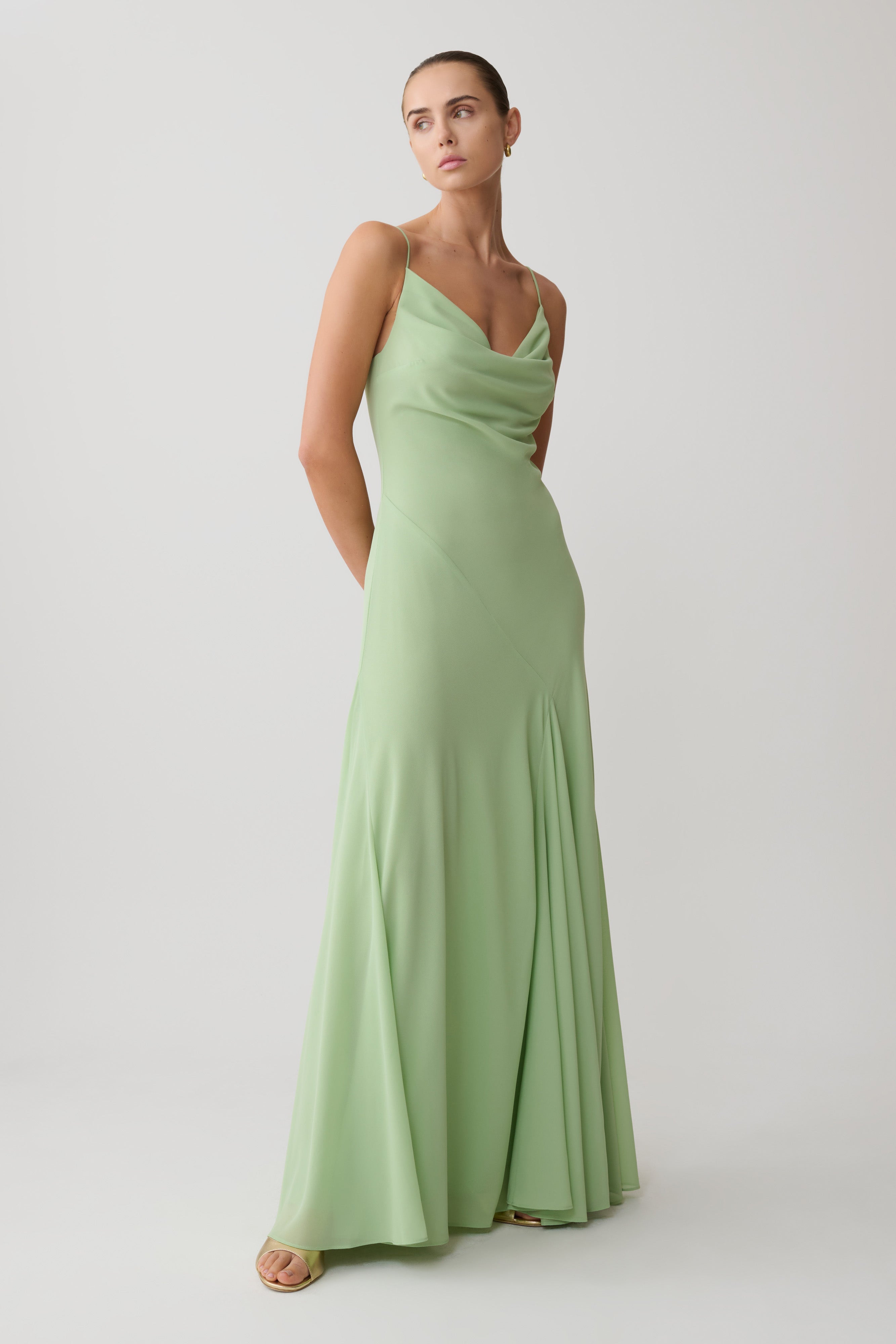 Aurelia Chiffon Maxi Dress - Sage - Image 4