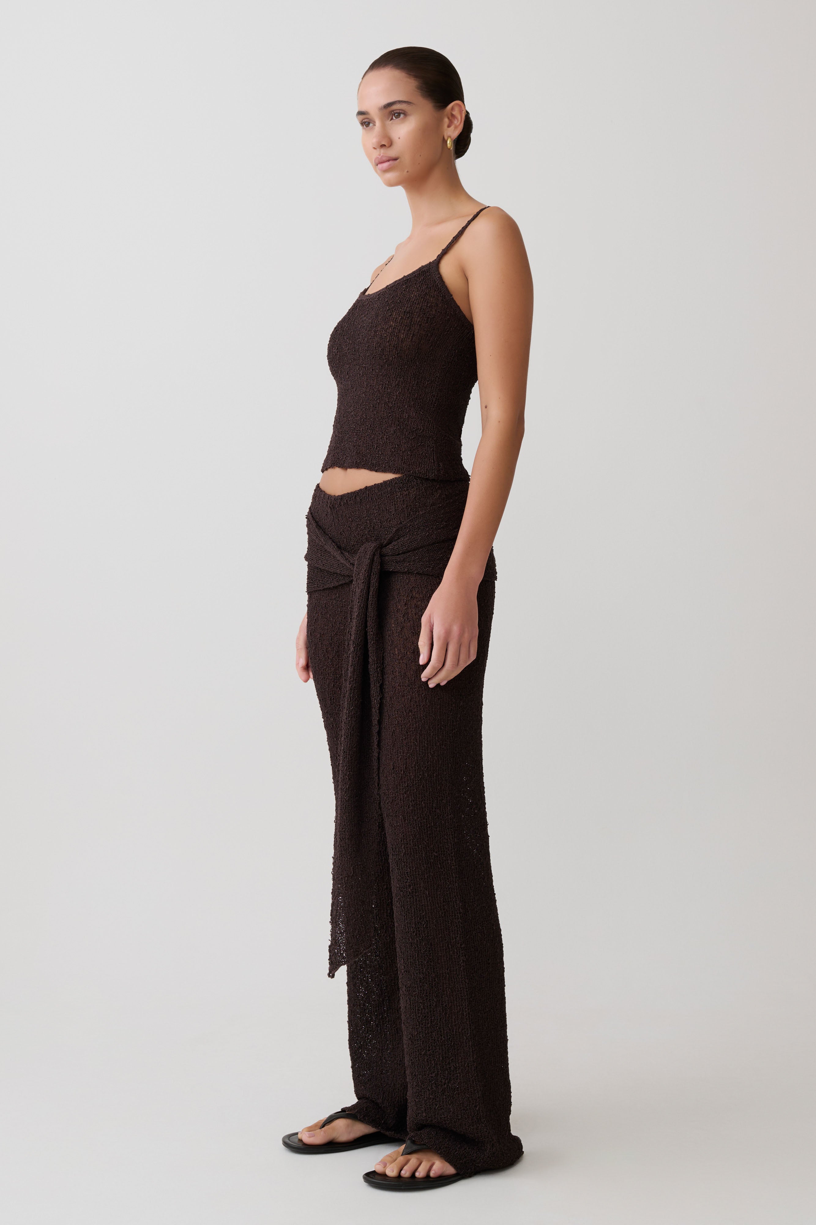 Mattais Boucle Knit Top - Dark Chocolate - Image 4