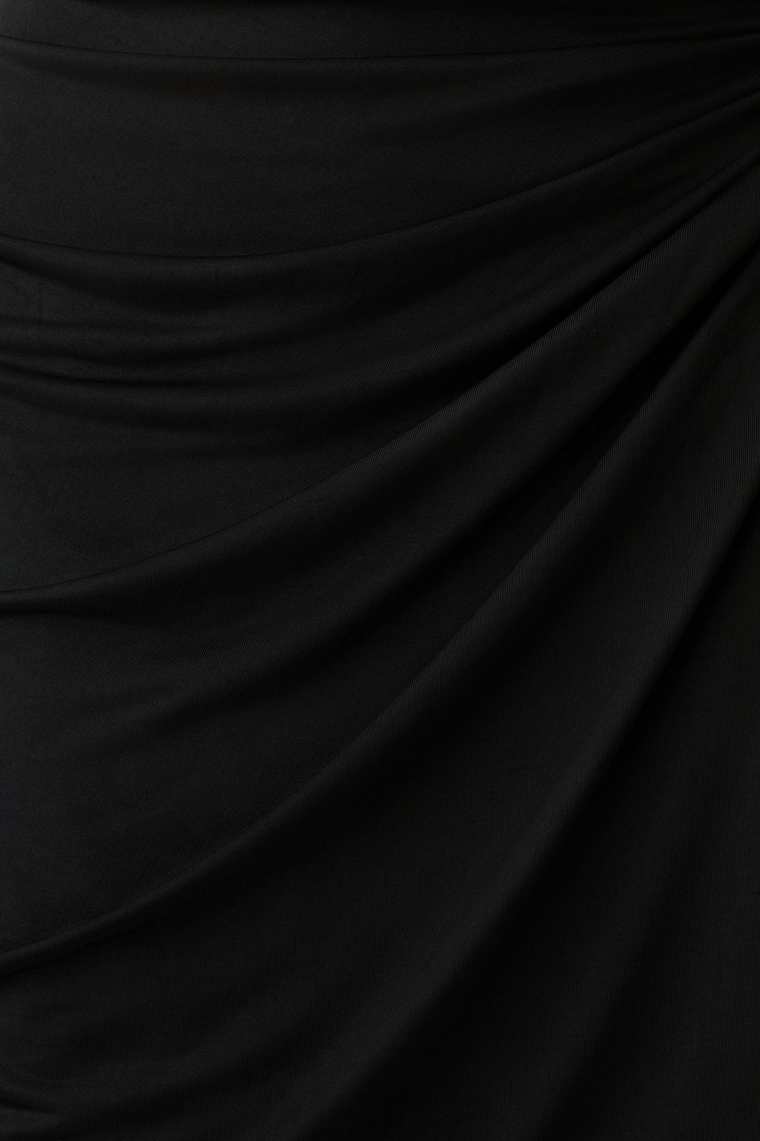 Alyn Off Shoulder Draped Mini Dress - Black - Image 6