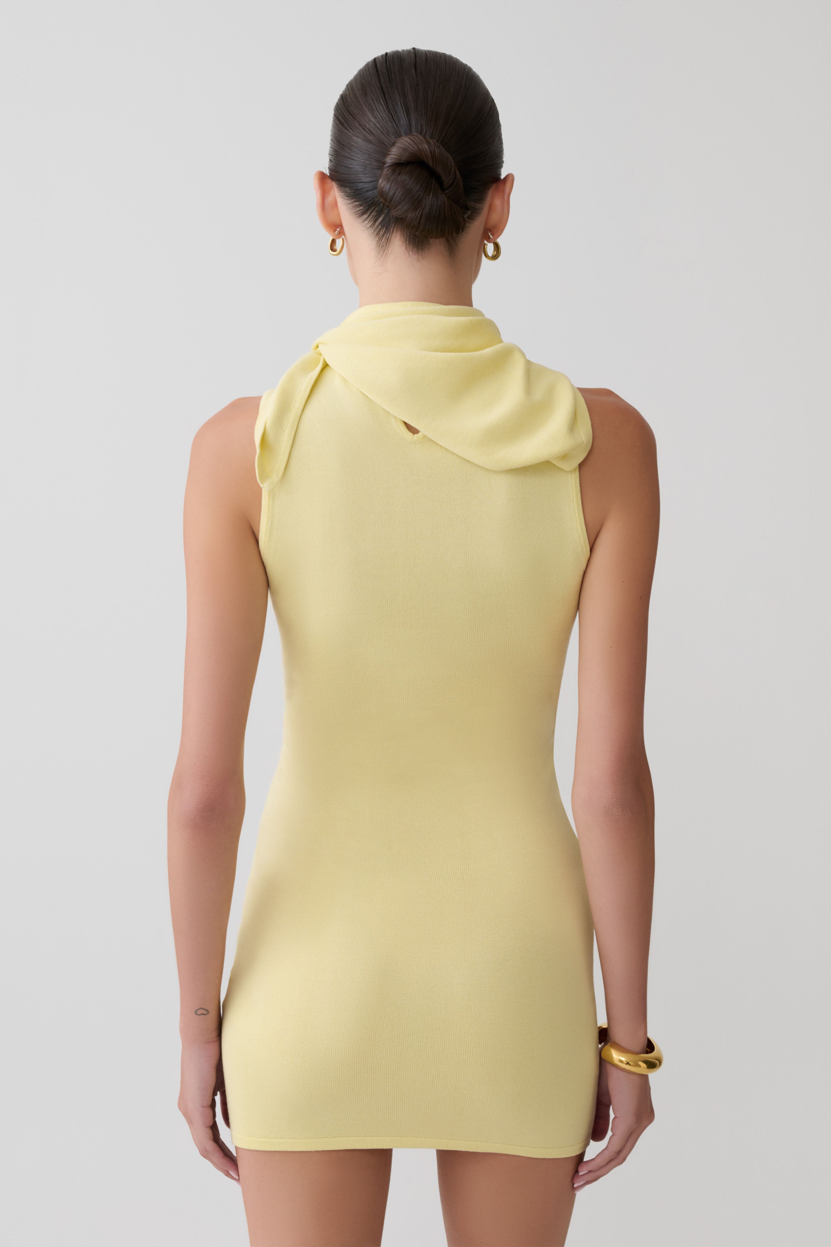 Alternative view of Amilee Scarf Knit Mini Dress - Lemon