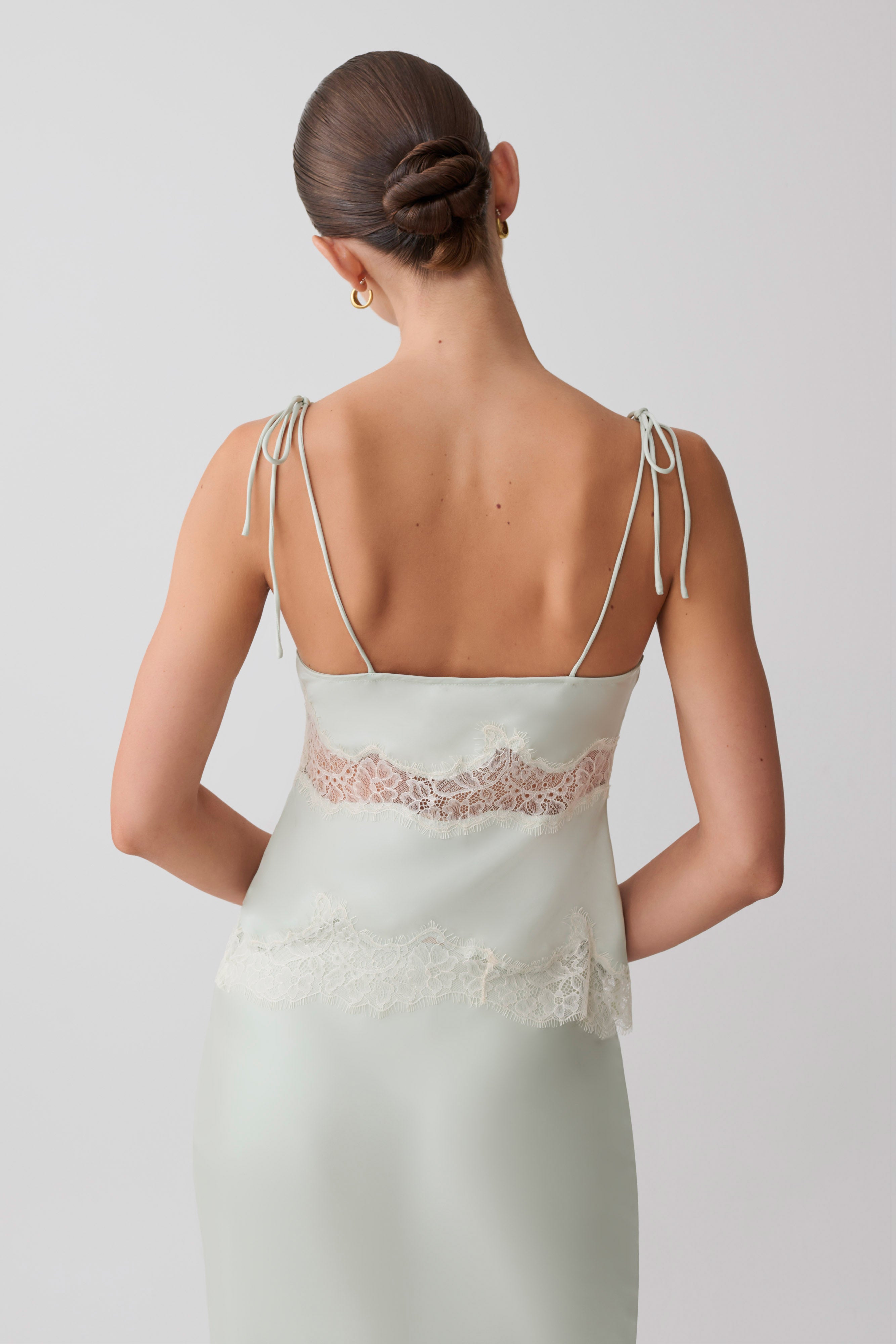 Alternative view of Nina Satin And Lace Camisole - Sage