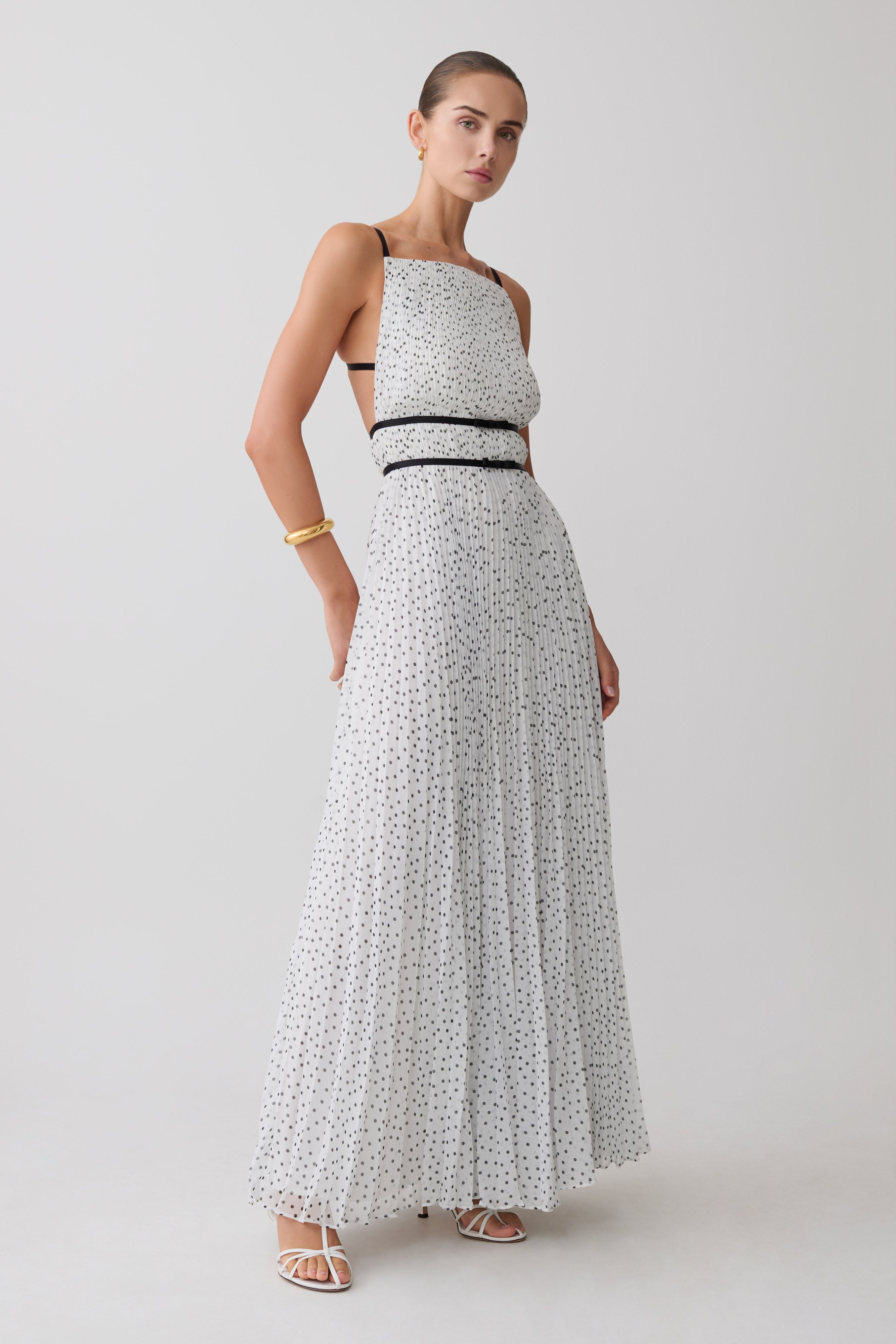 Alternative view of Clarisse Pleated Maxi Dress - Polka Dot