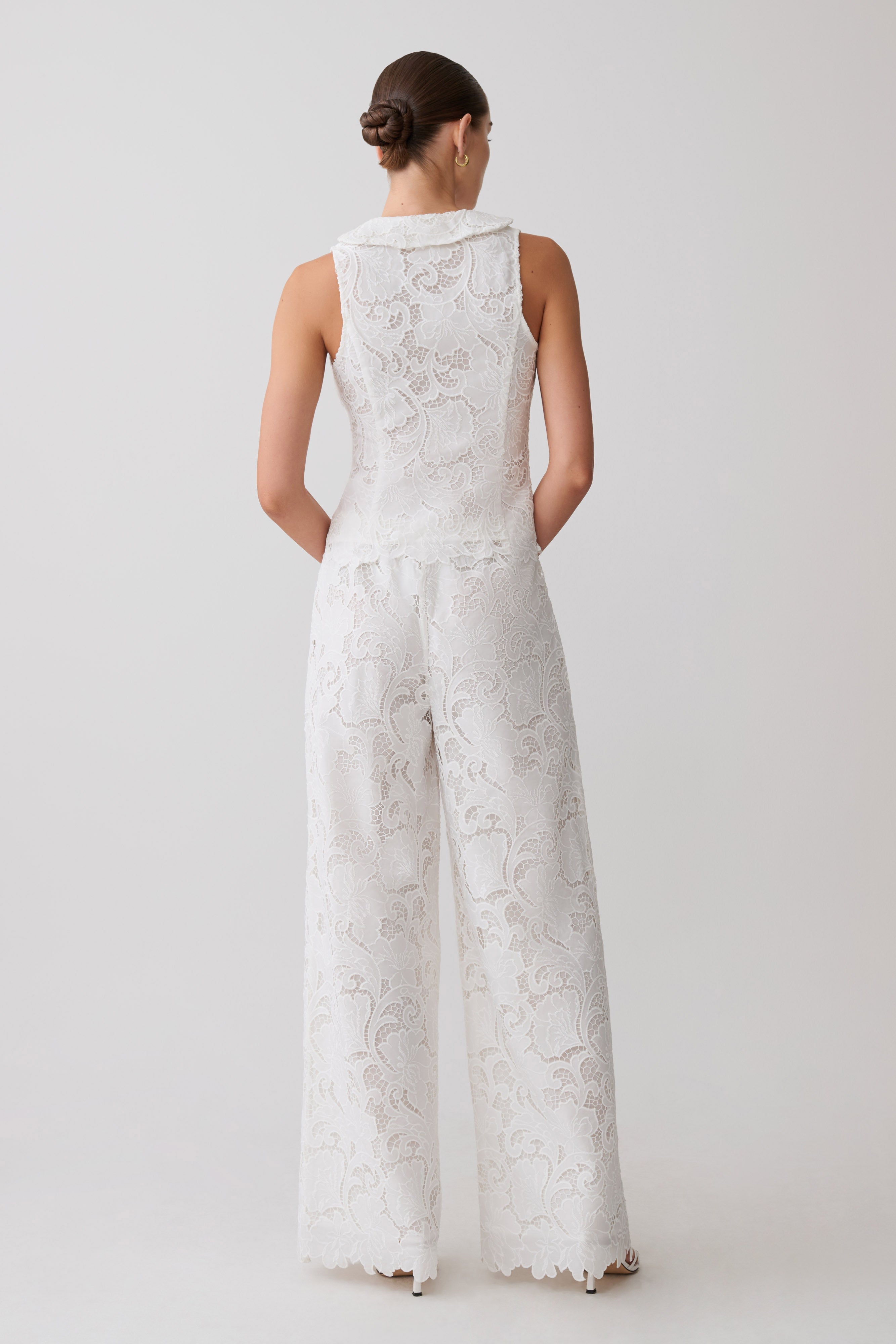 Alternative view of Tessa Broderie Straight Leg Pants - White