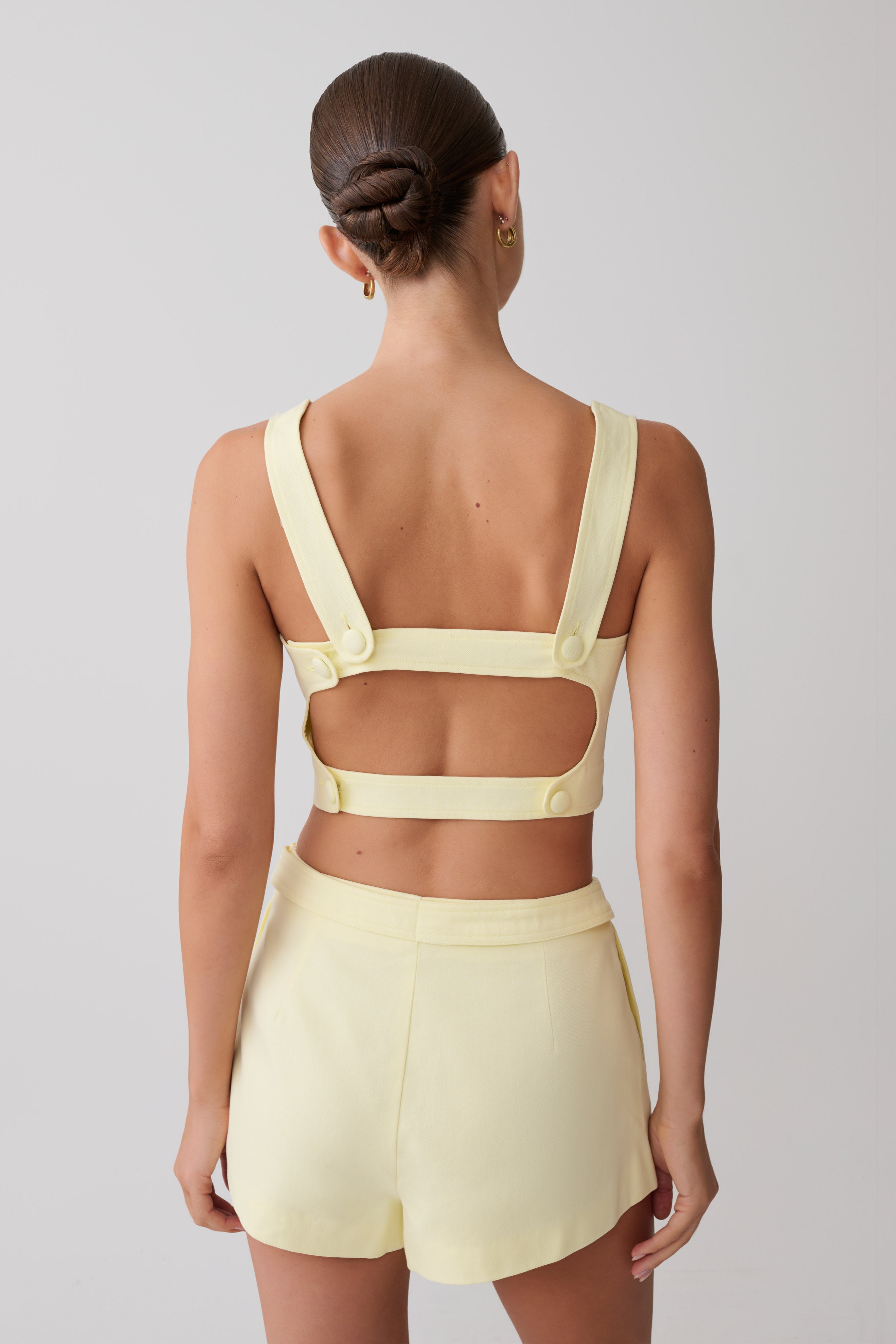 Alternative view of Josephine Crop Top With Open Back - Lemon