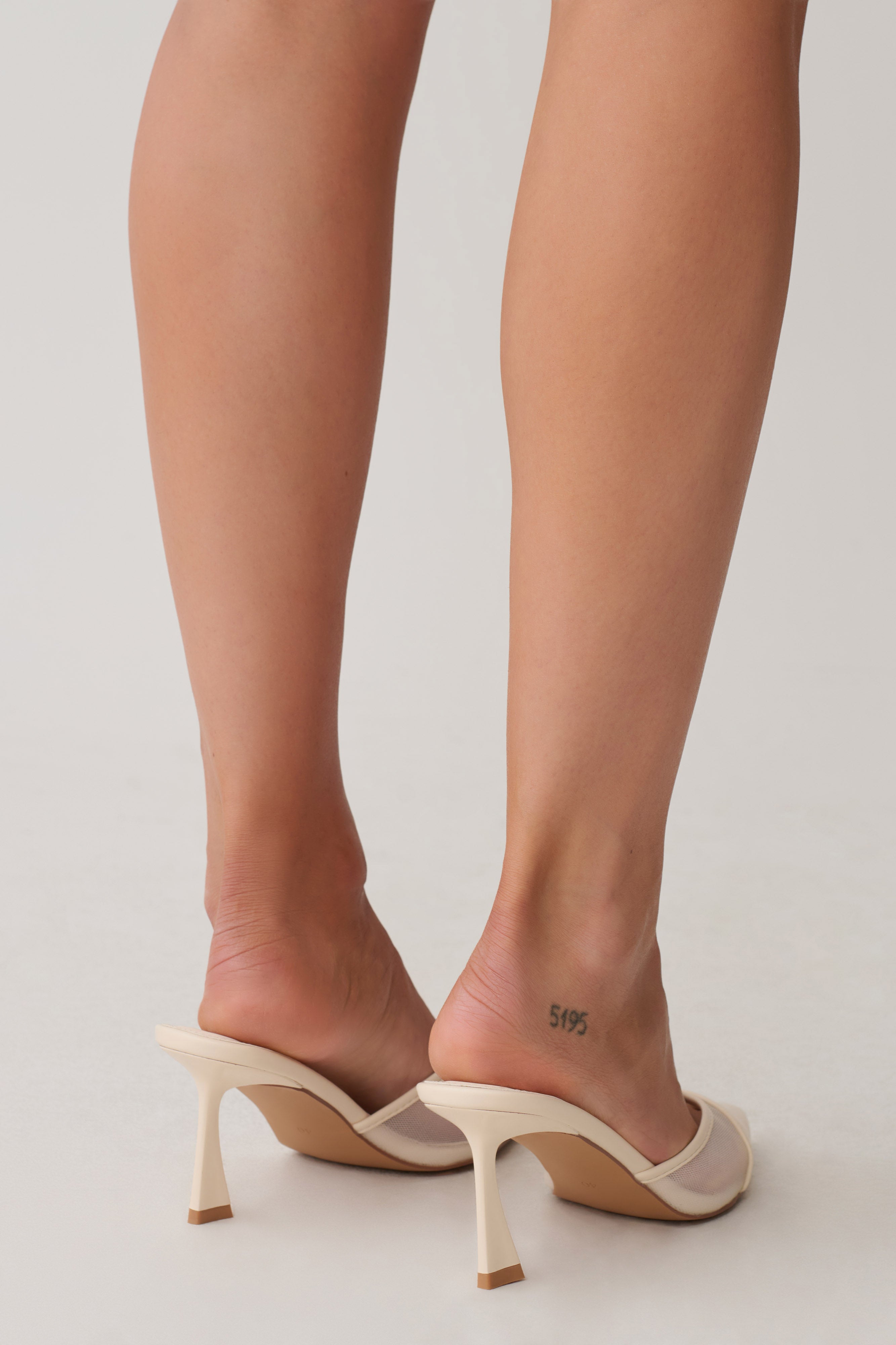 Micah Mesh Pointed Heel - Ivory - Image 4