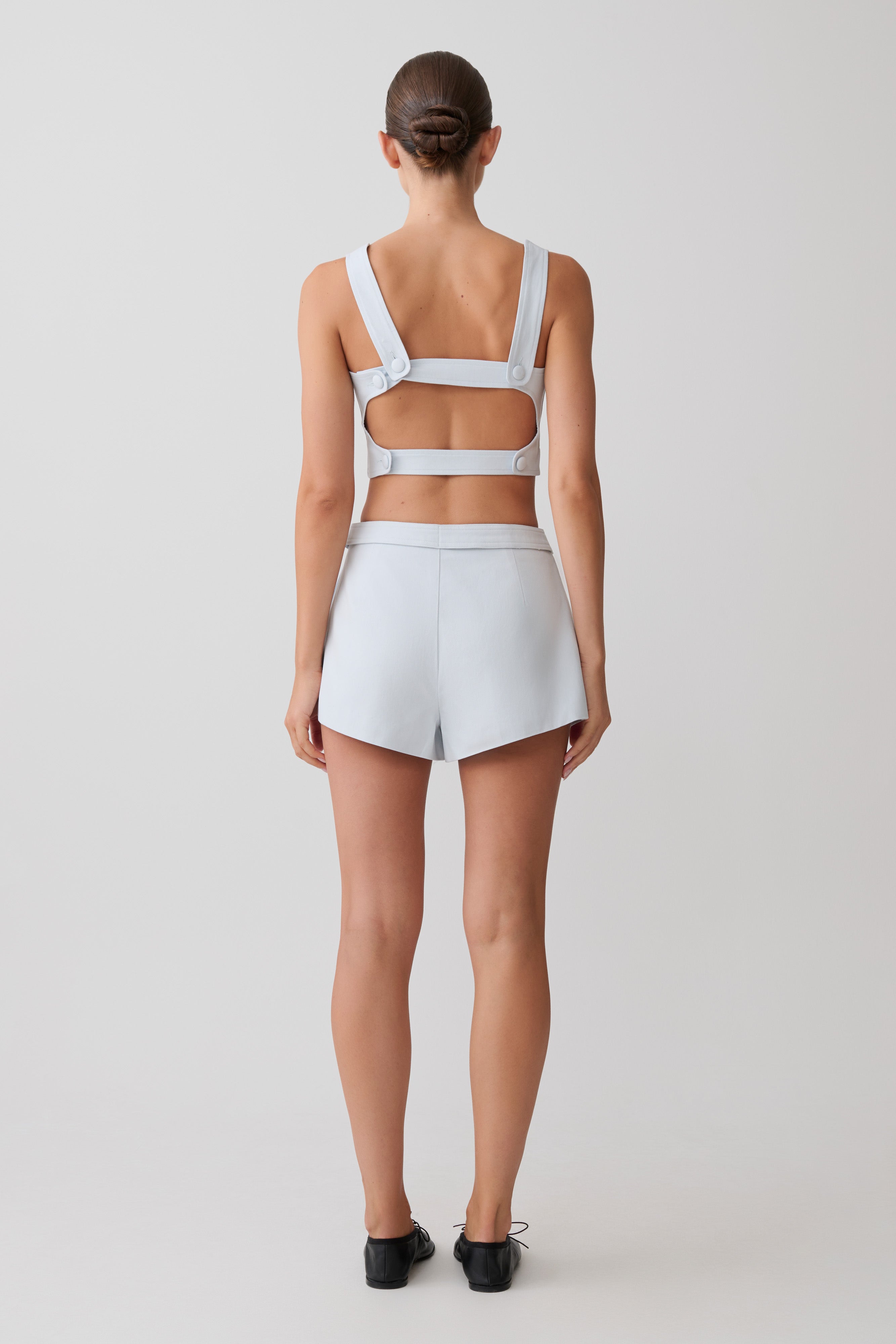 Alternative view of Josephine Cotton Shorts With Waistbands - Ice Blue