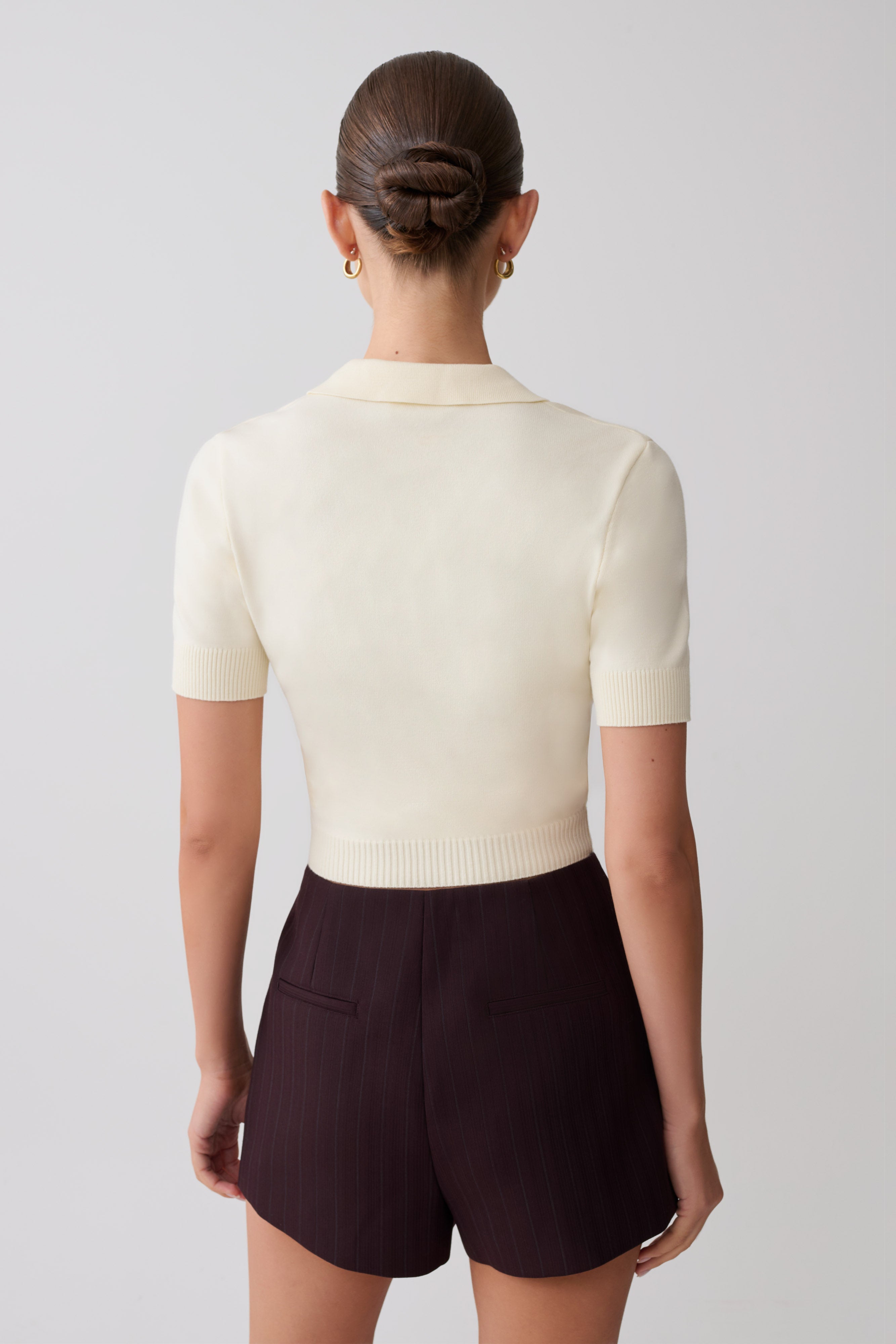 Alternative view of Philly Knit Button Up Top - Ivory