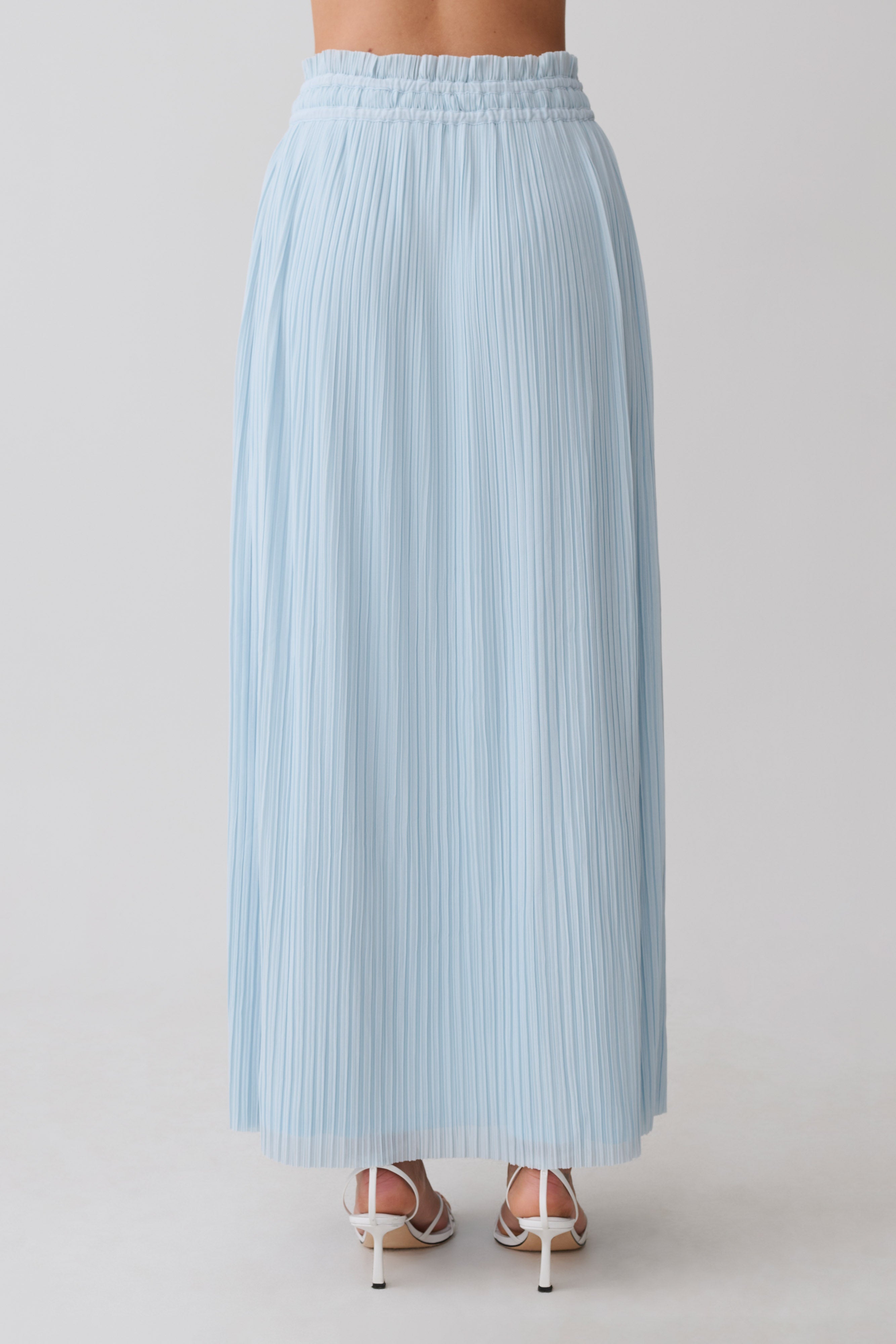 Amaris Gathered Plisse Maxi Skirt - Pale Blue - Image 7