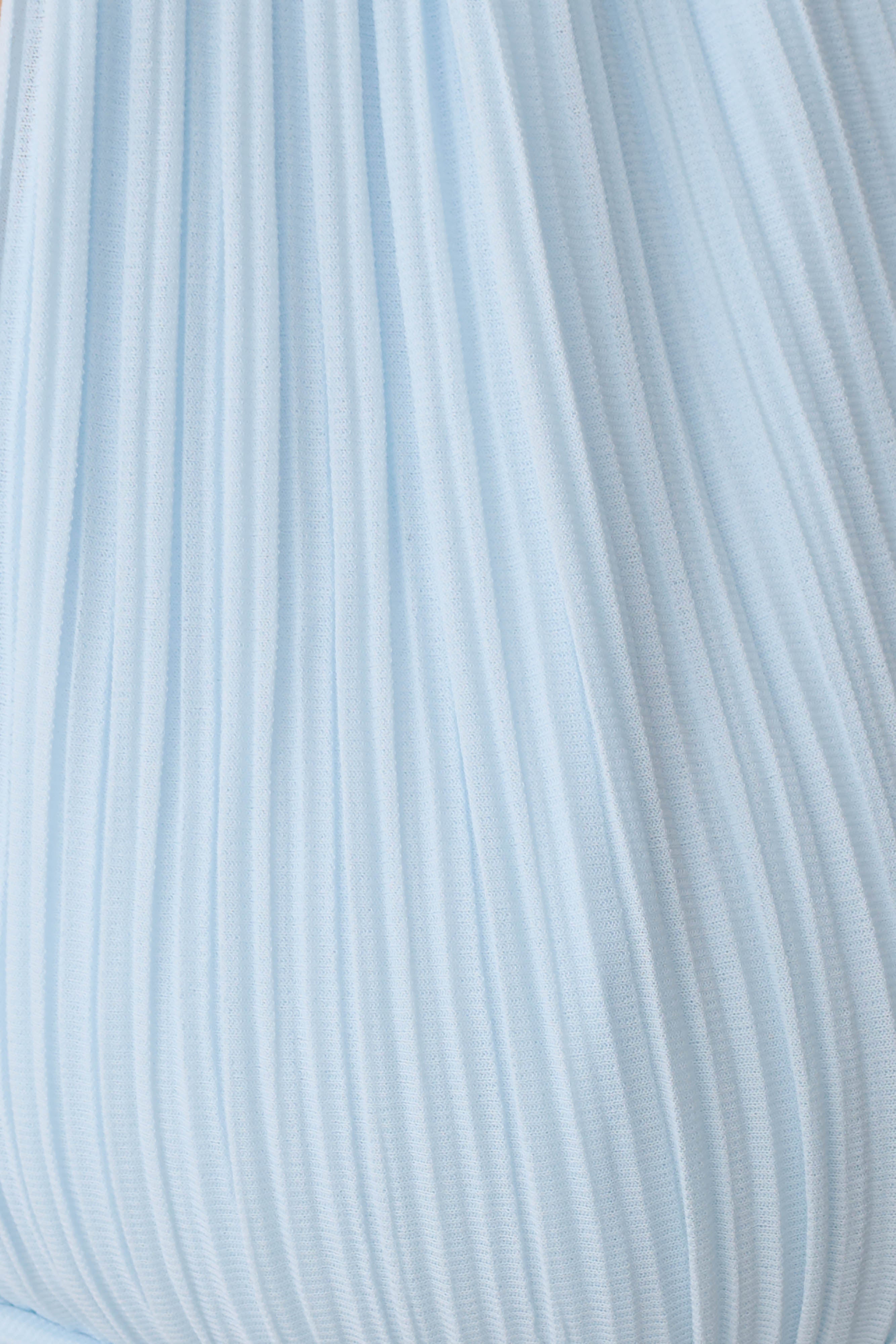 Amaris Sleeveless Plisse Halter Top - Pale Blue - Image 9