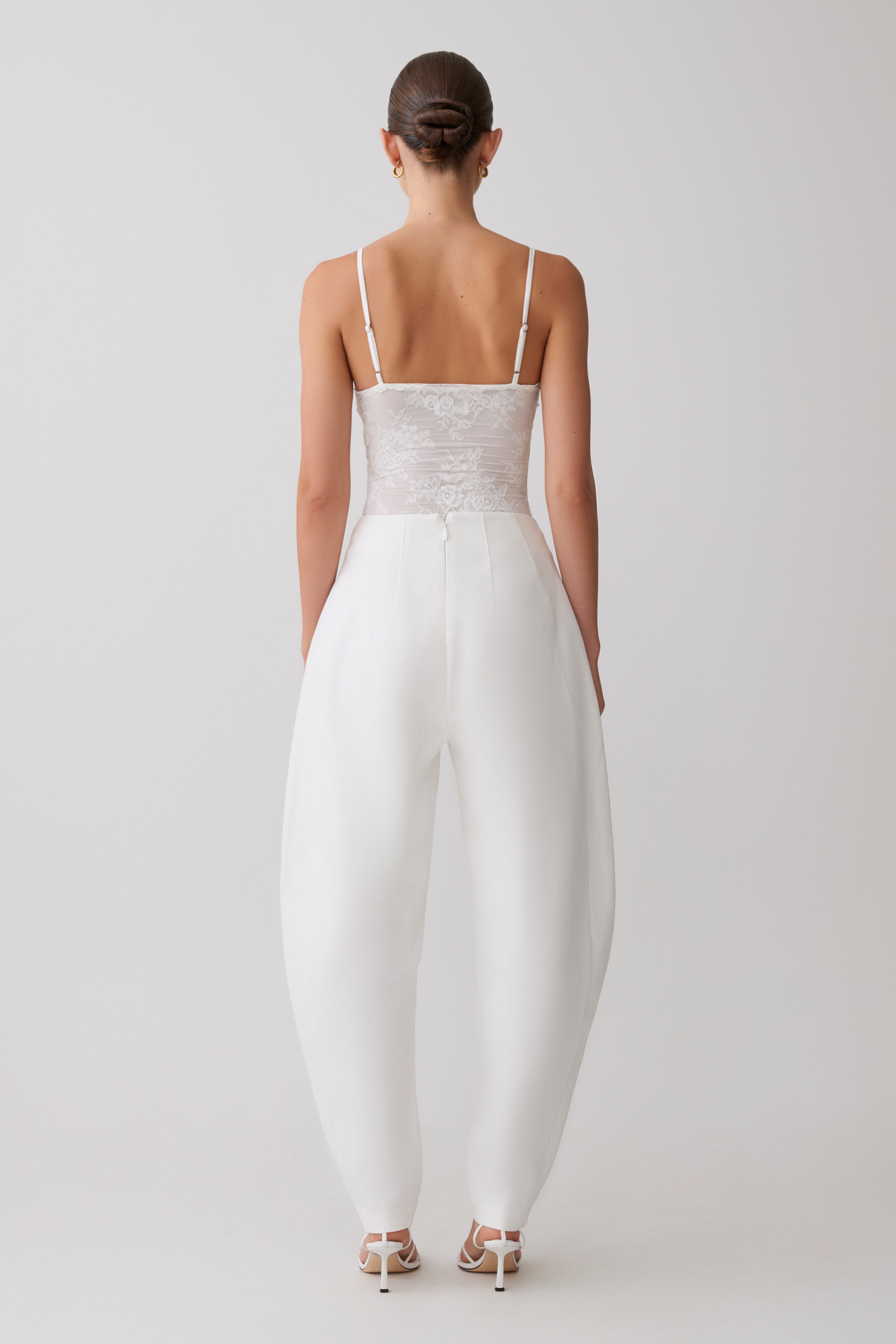 Alternative view of Jasper Sheer Plunge Lace Bodysuit - Ivory