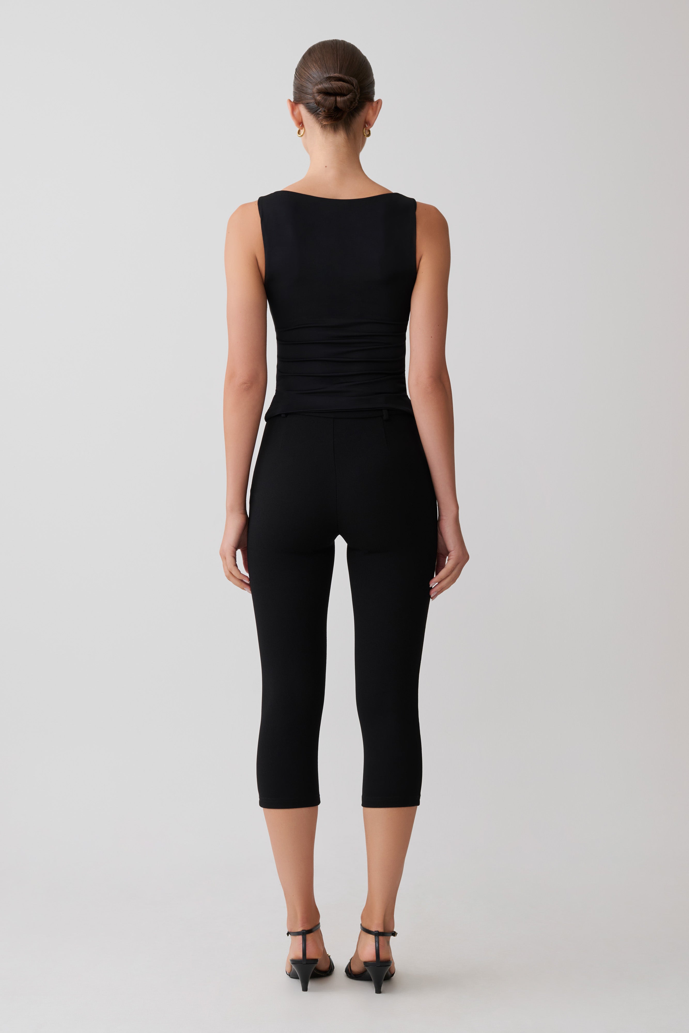 Millie Twist Sleeveless Top - Black - Image 6