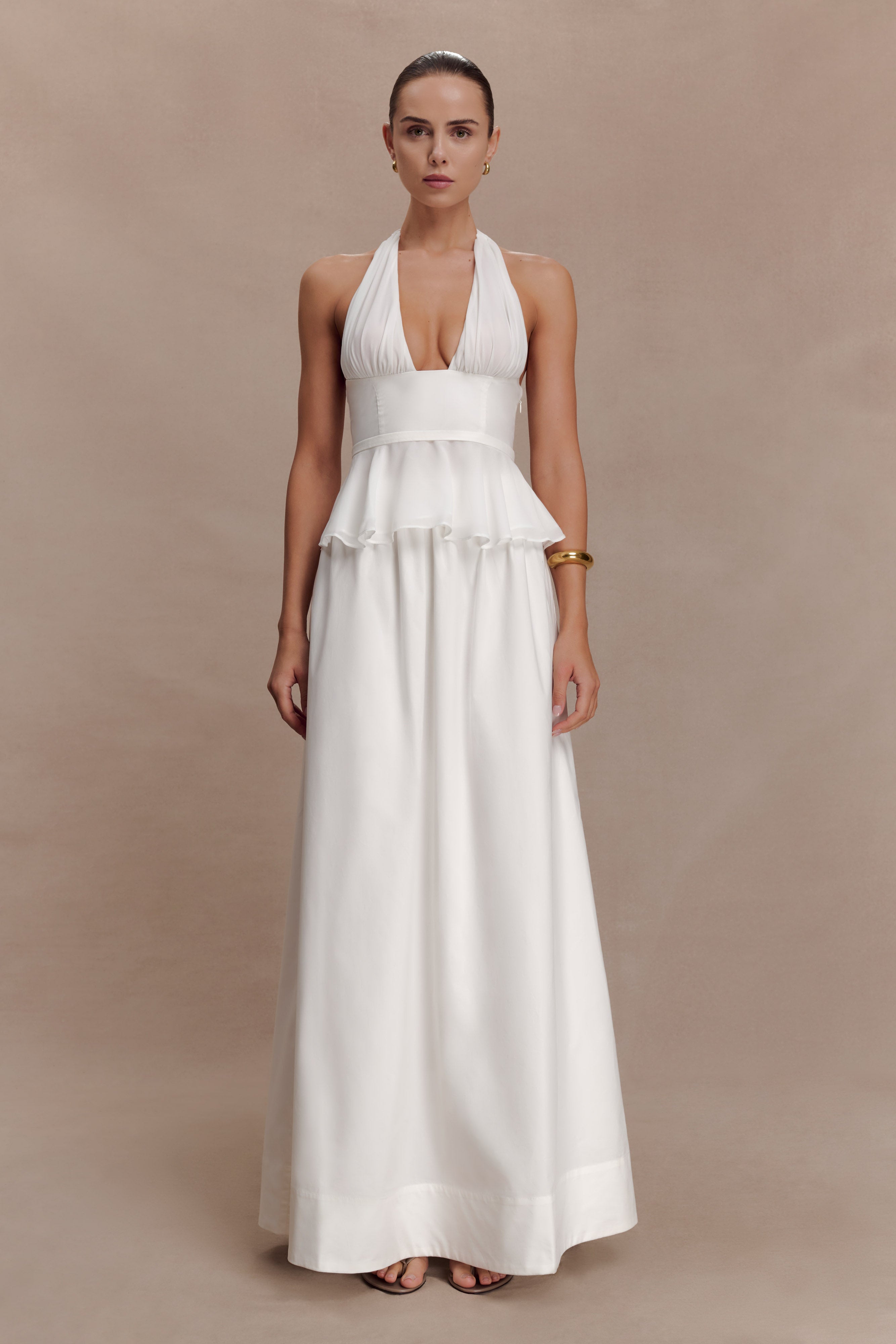 River Gathered Maxi Skirt - White - Image 6