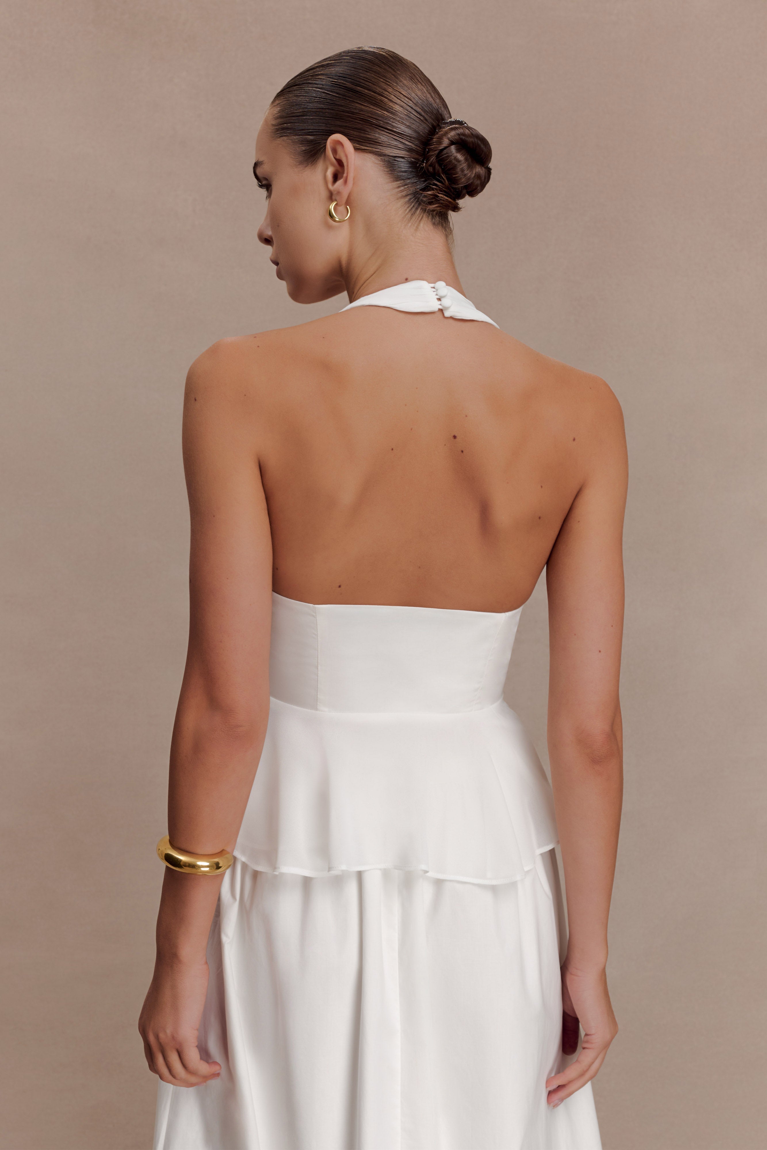 Alternative view of River Halter Neck Sleeveless Top - White