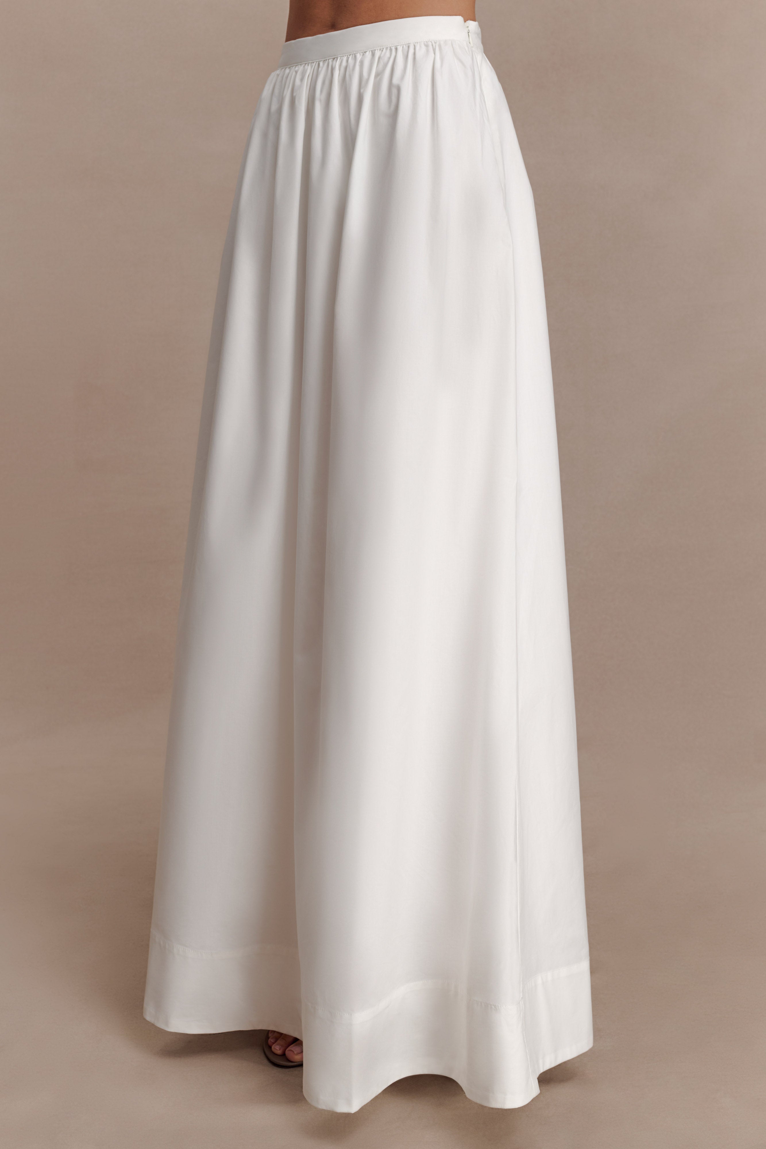 River Gathered Maxi Skirt - White - Image 3