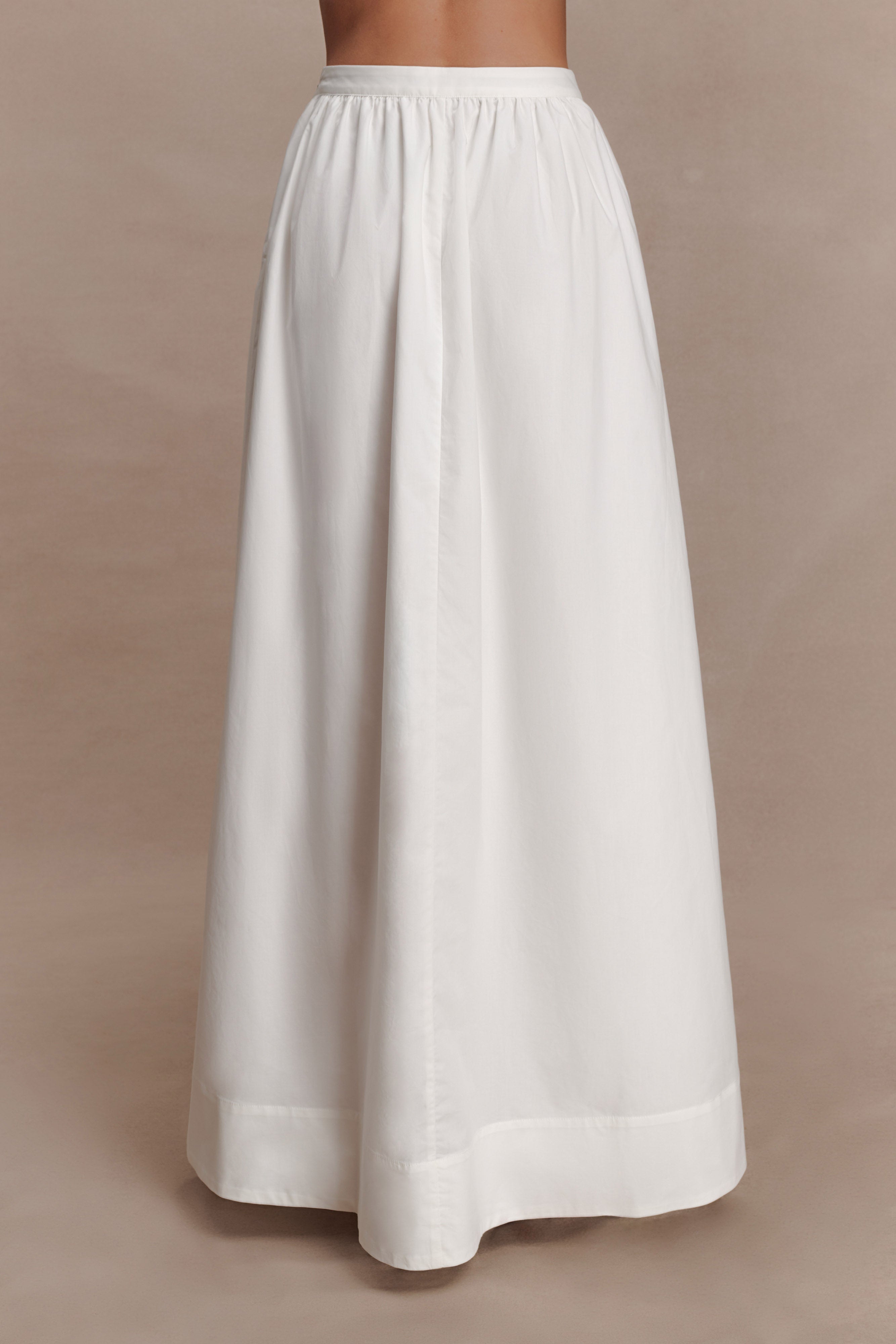 River Gathered Maxi Skirt - White - Image 2