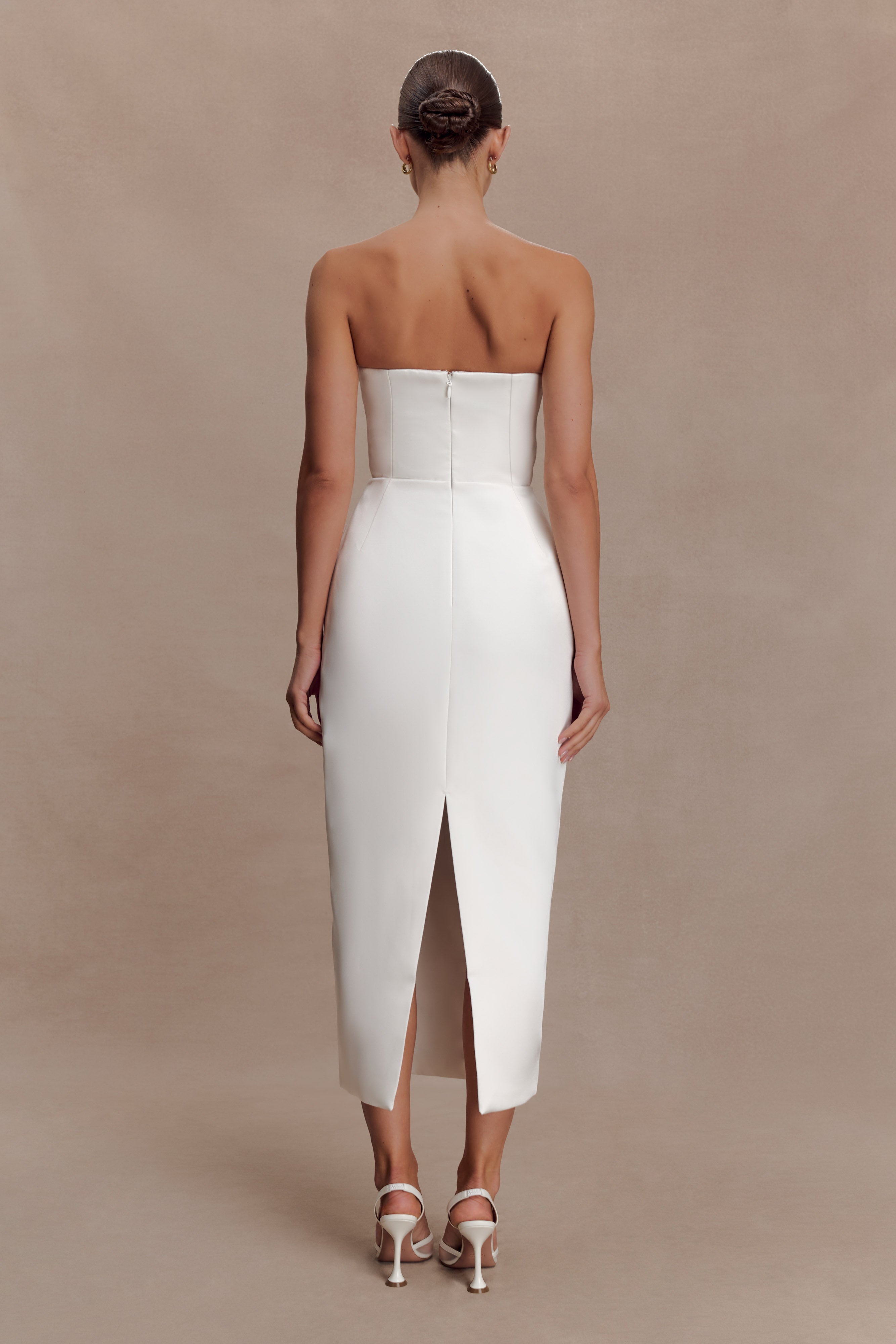 Alternative view of Ophelia Peplum Satin Maxi Dress - Ivory