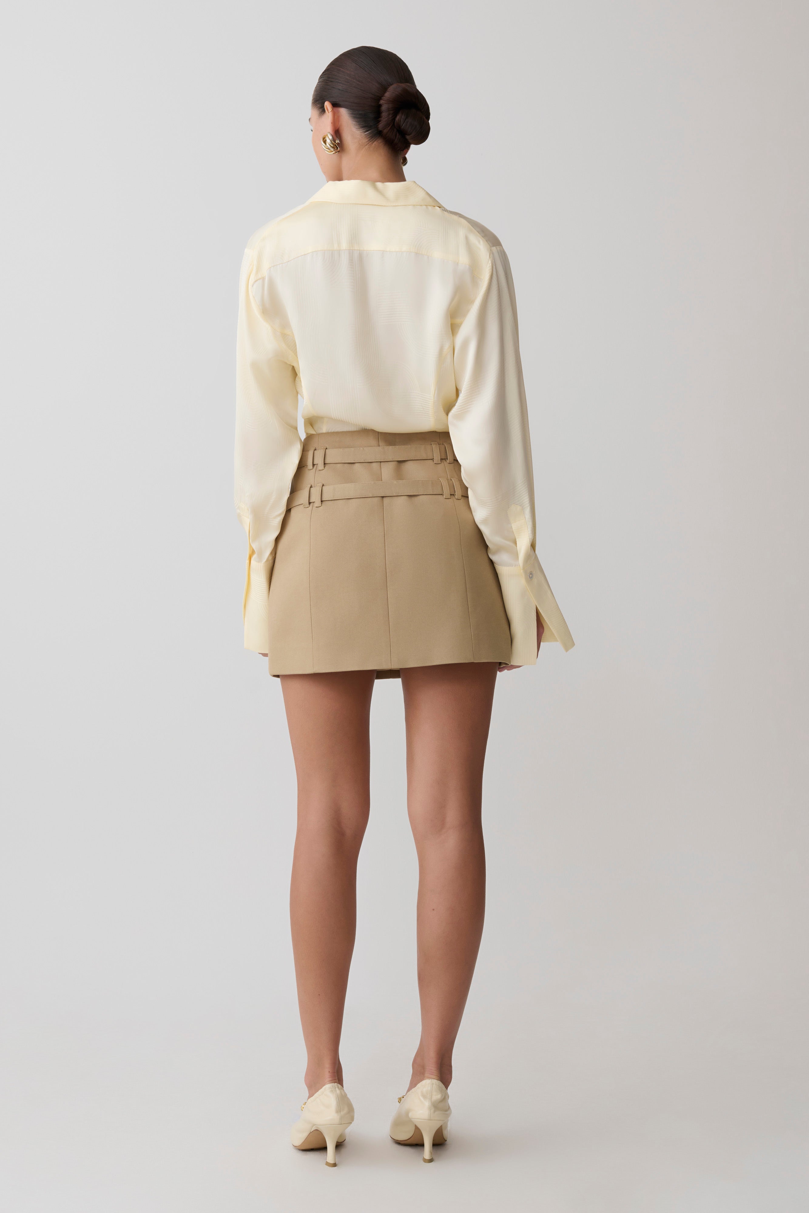 Alternative view of Marielle Double Belt Mini Skirt - Taupe