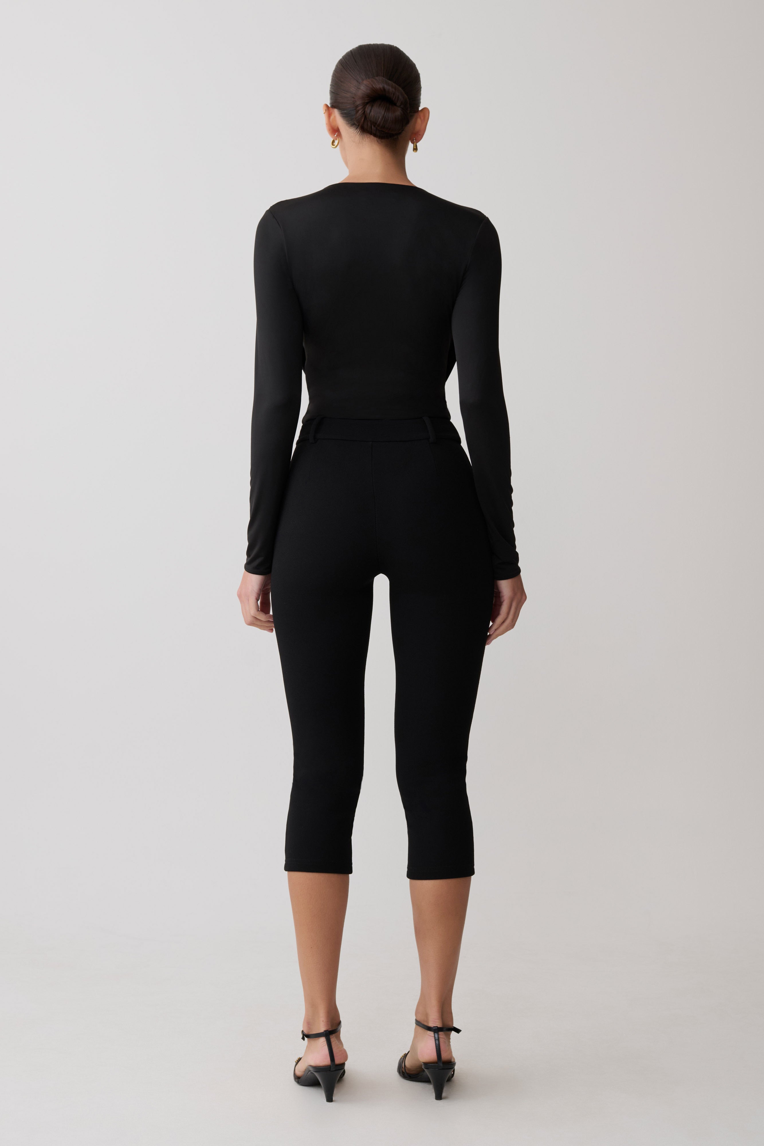 Alternative view of Ren Cowl Long Sleeve Slinky Bodysuit - Black