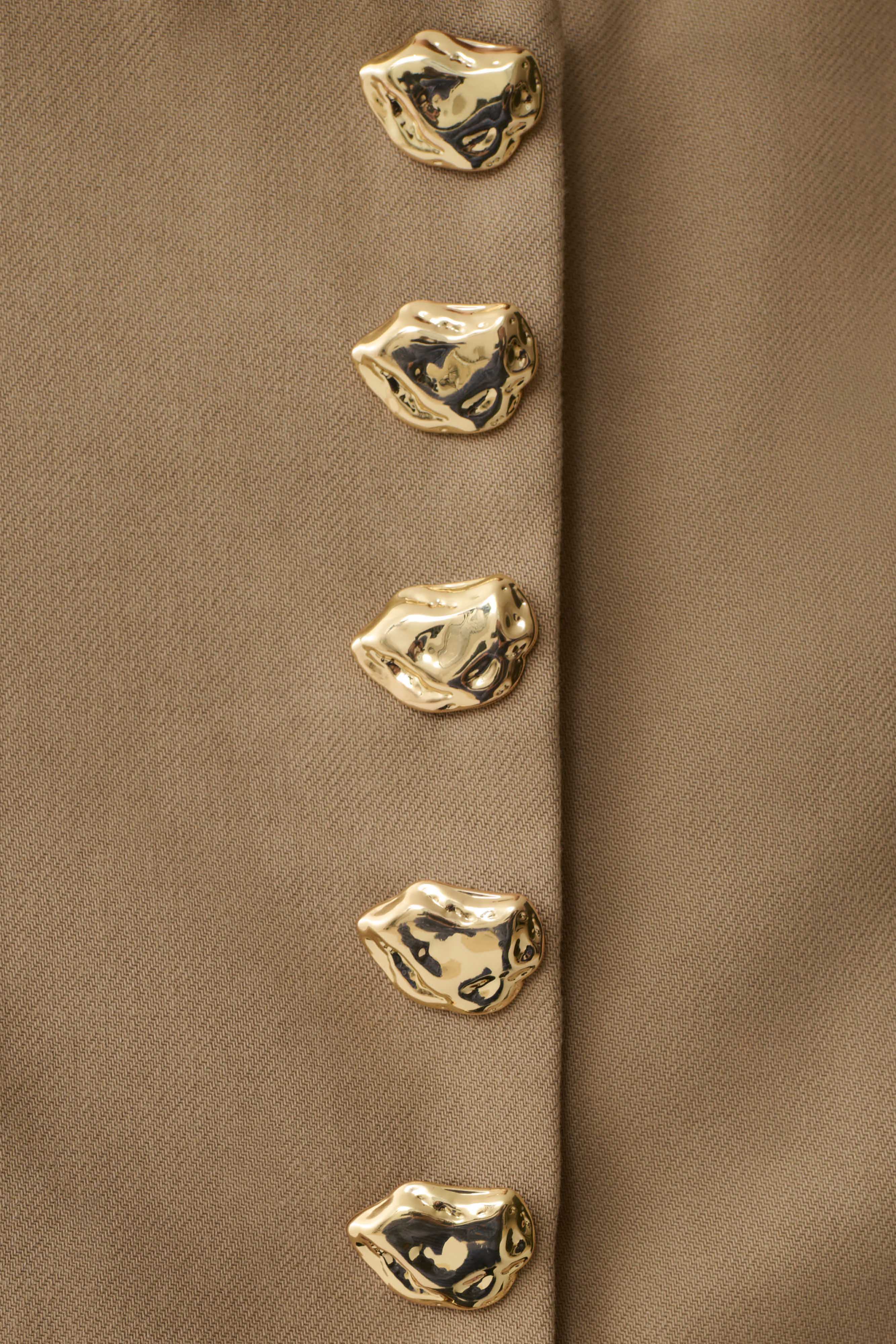 Marielle Button Up Cropped Jacket - Taupe - Image 6