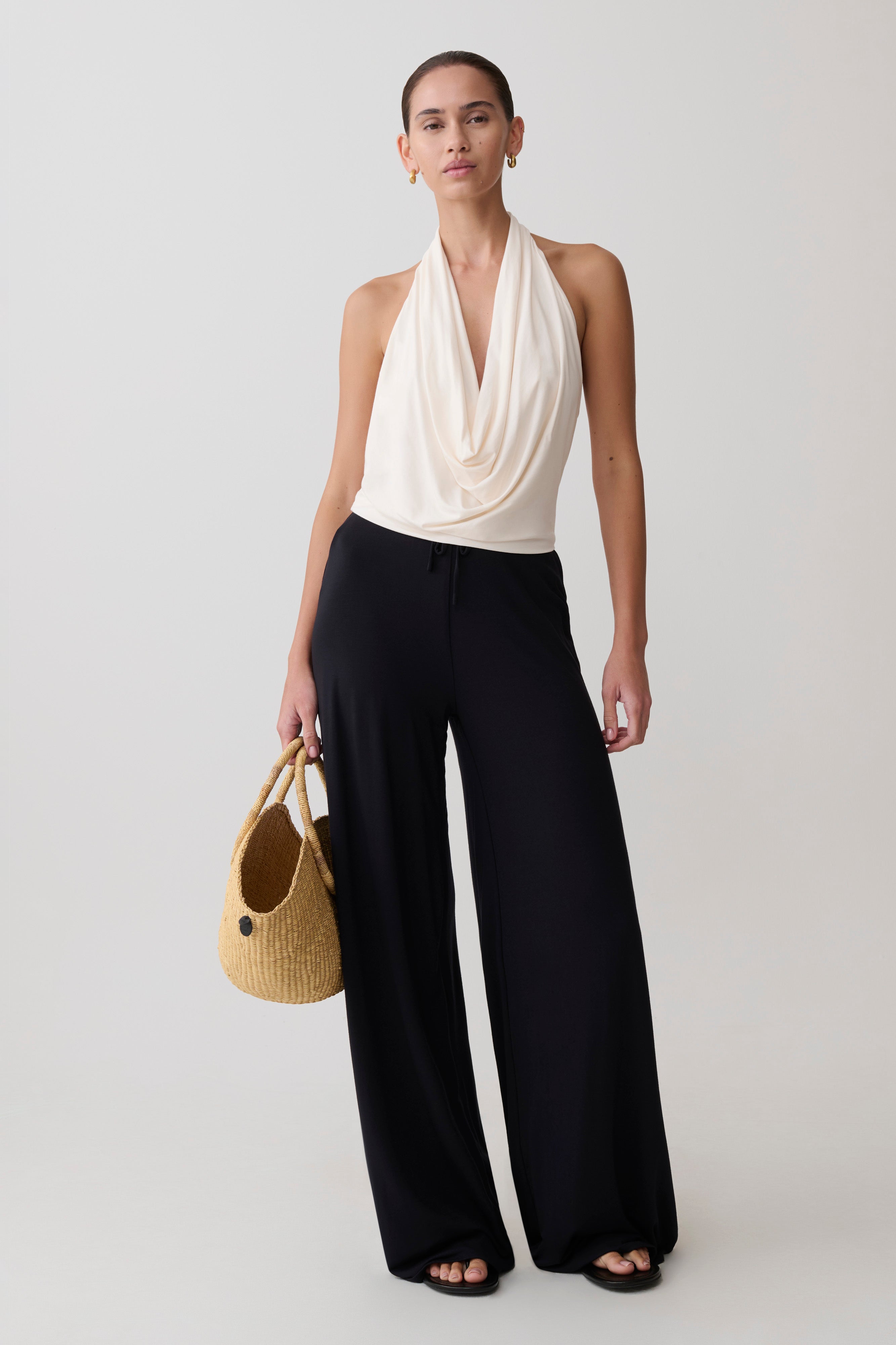 Huyen Cowl Front Modal Top - Ivory - Image 4