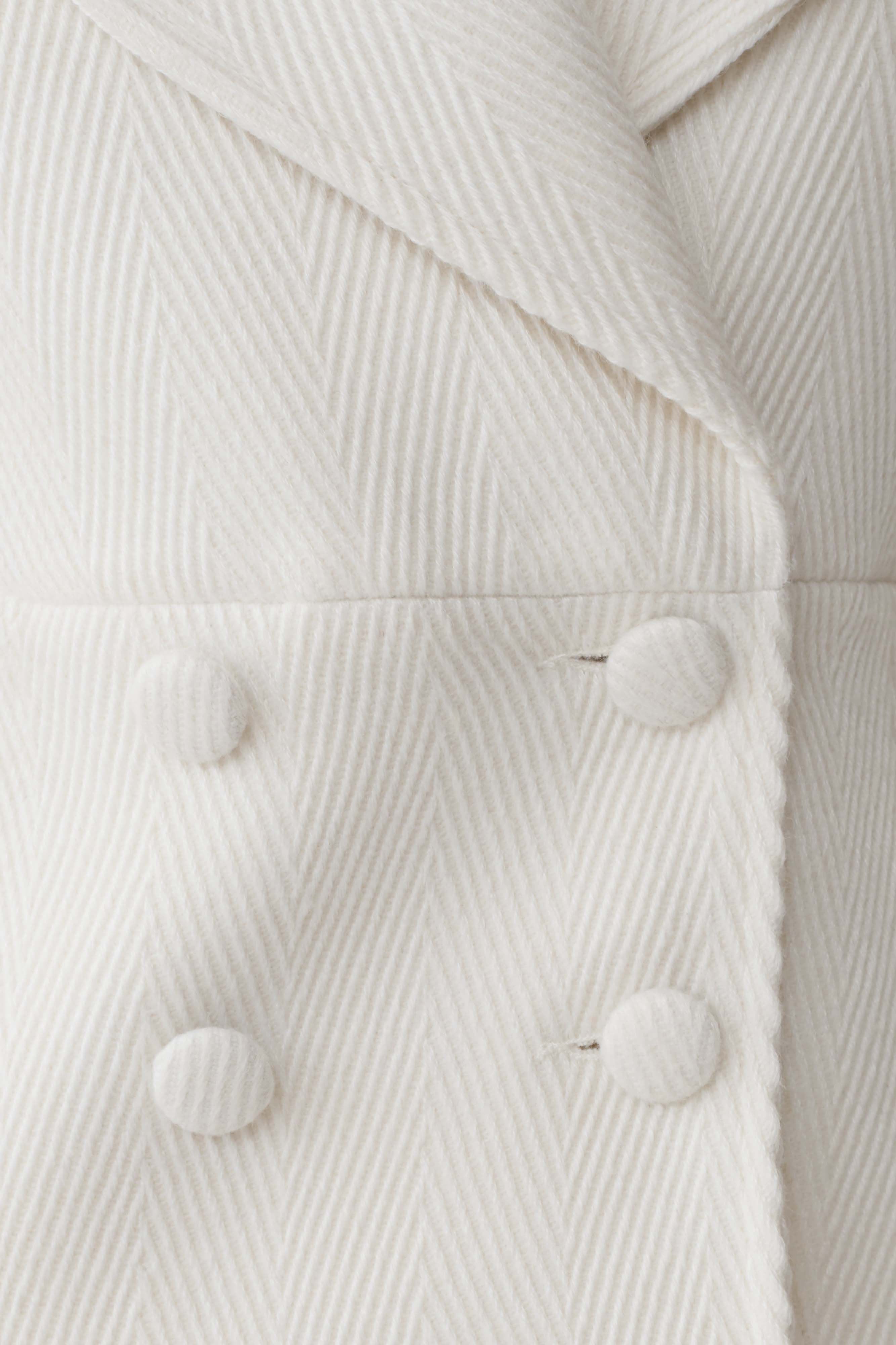 Elara Cropped Collared Jacket - Ivory - Image 8
