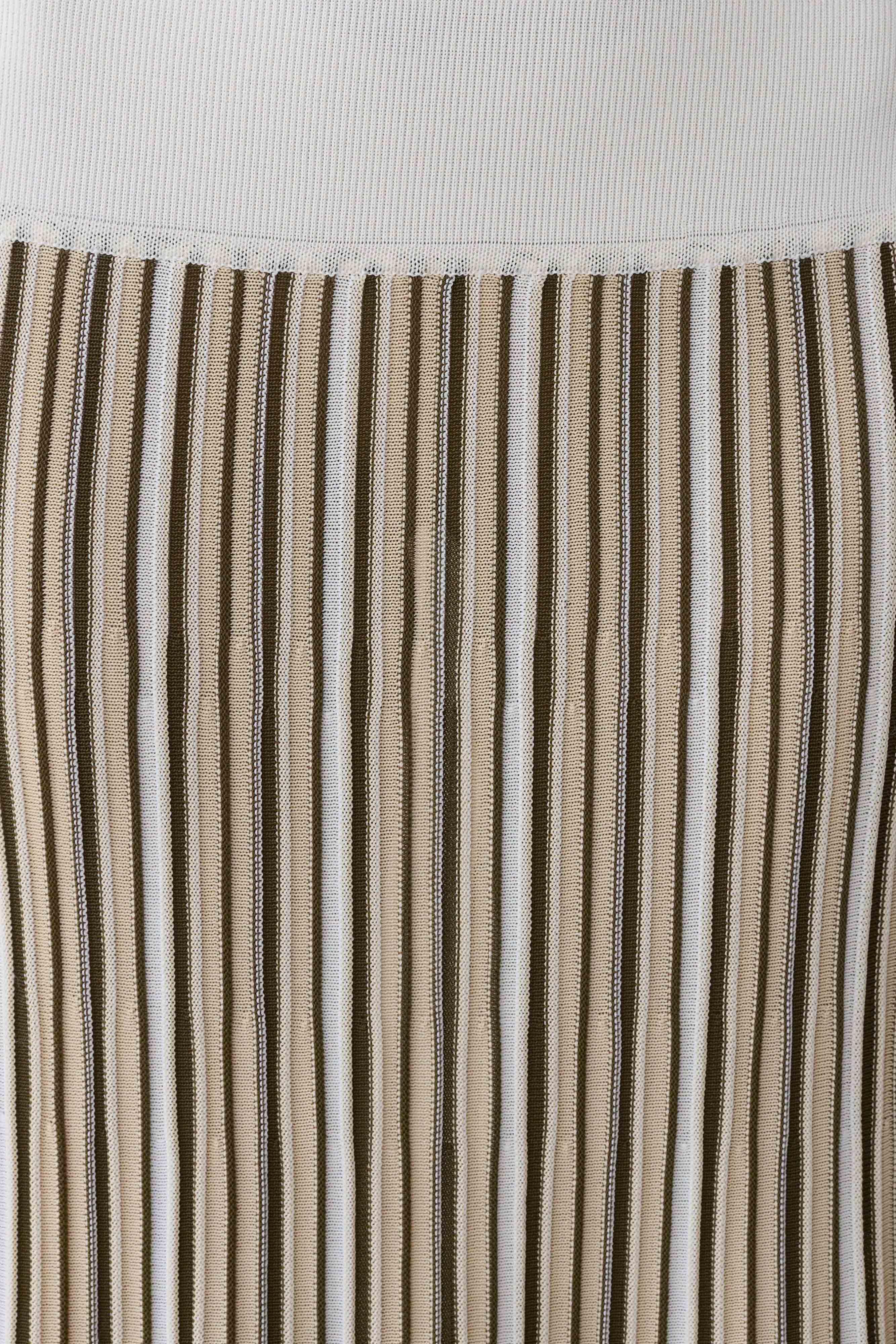 Joyce Stripe Maxi Knit Dress - Khaki/Ivory - Image 7