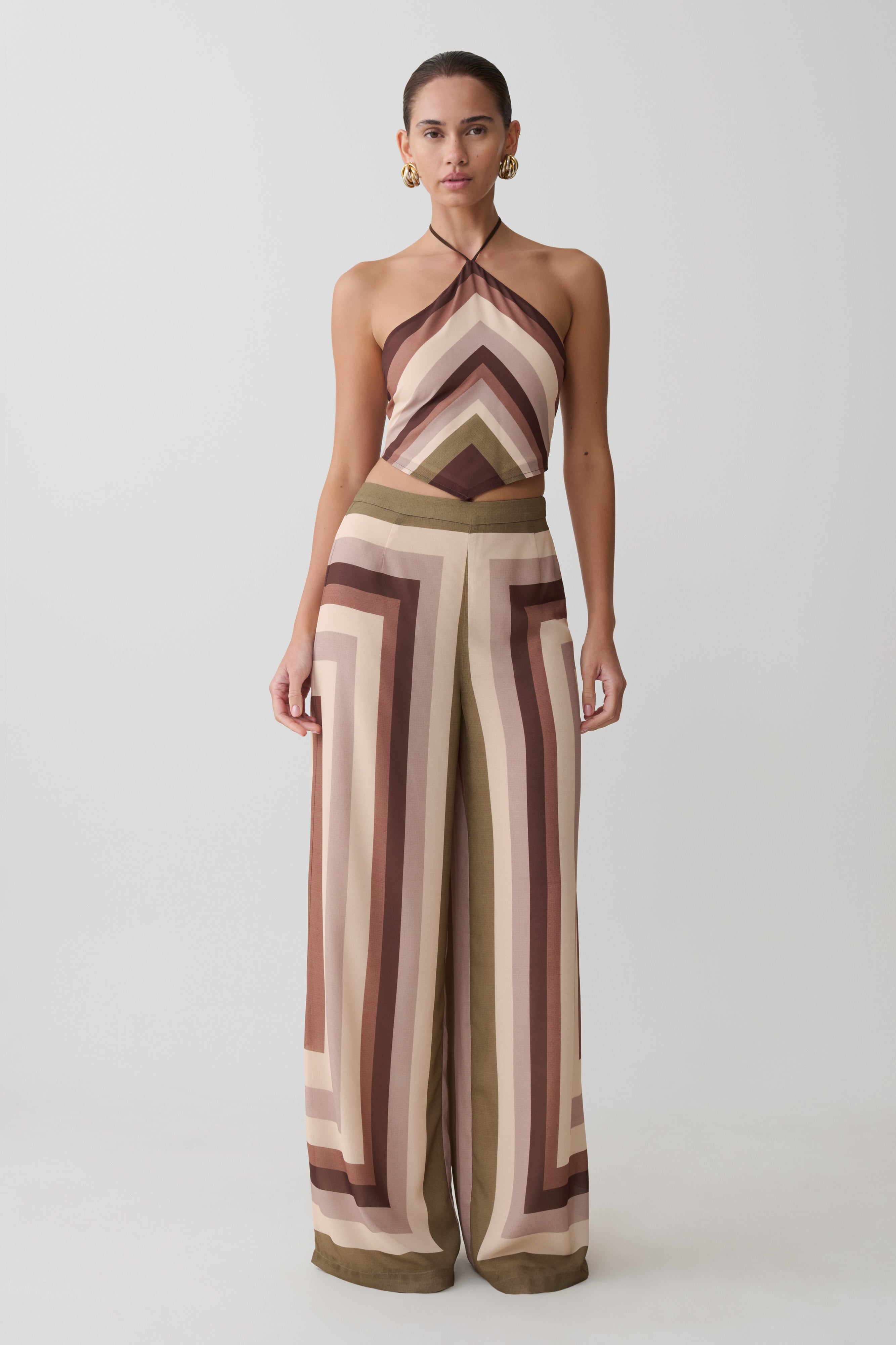 Rachel Chiffon Straight Leg Pants - Multi Stripe - Image 3
