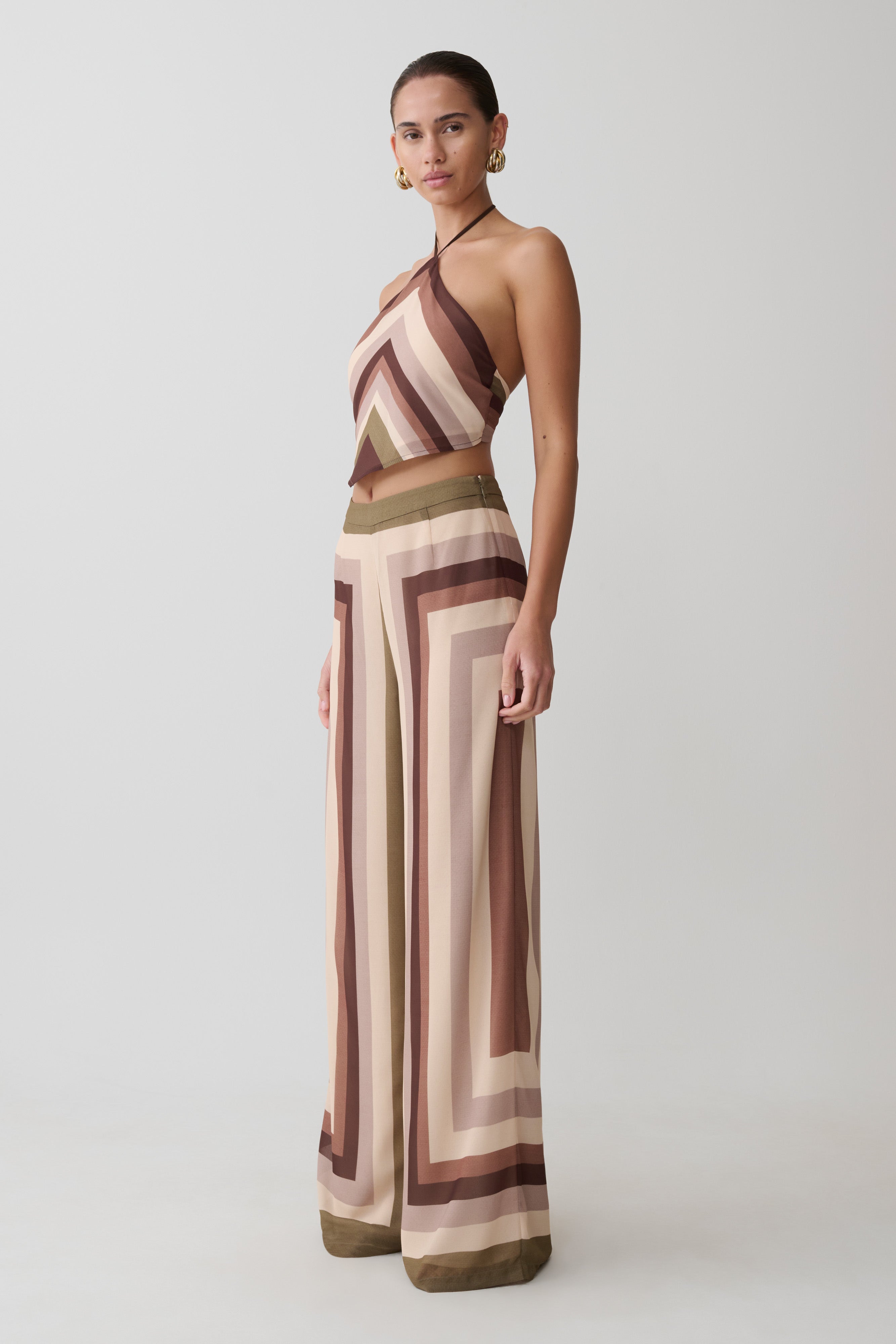 Rachel Chiffon Straight Leg Pants - Multi Stripe - Image 4