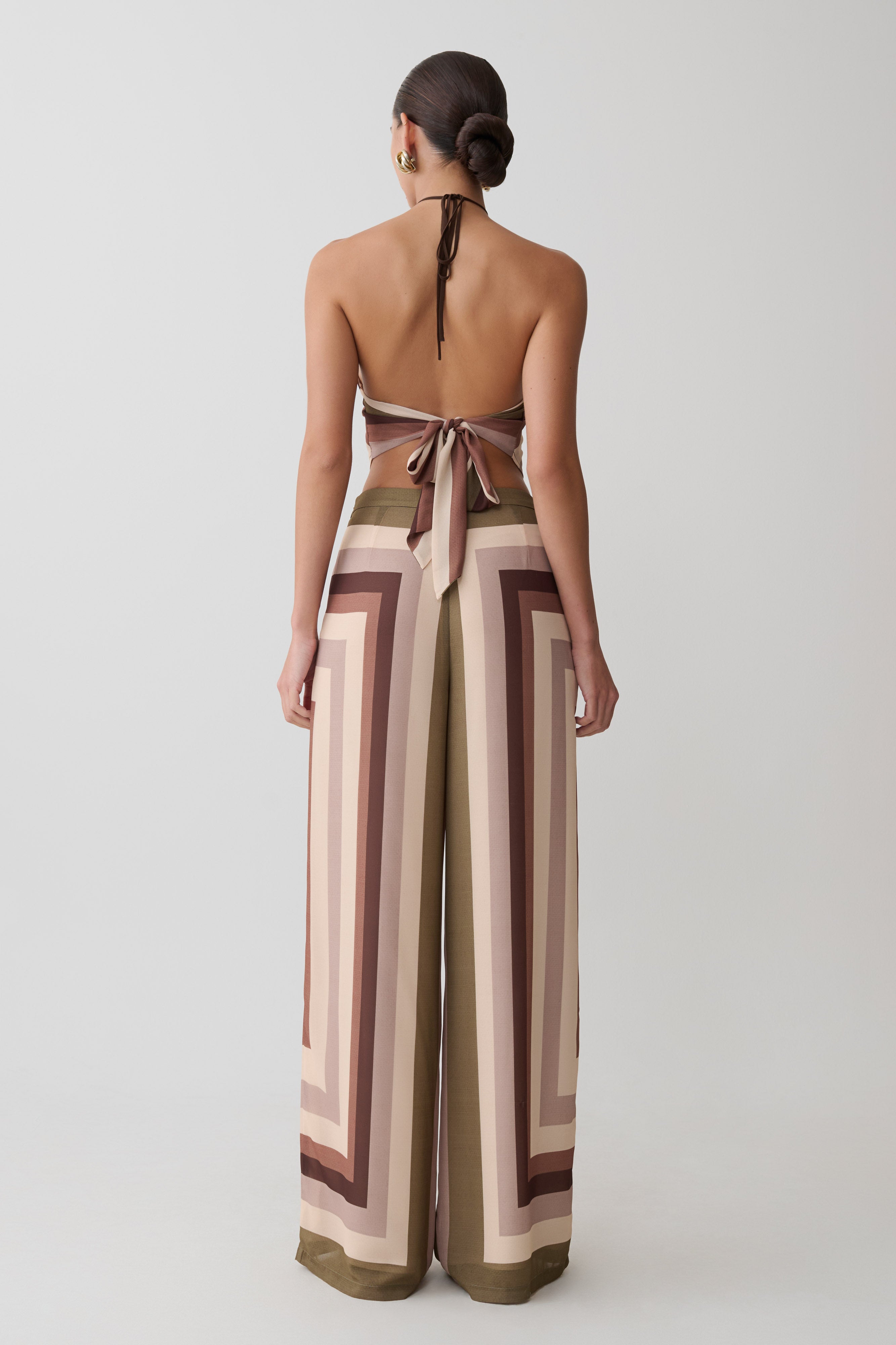 Rachel Chiffon Straight Leg Pants - Multi Stripe - Image 2