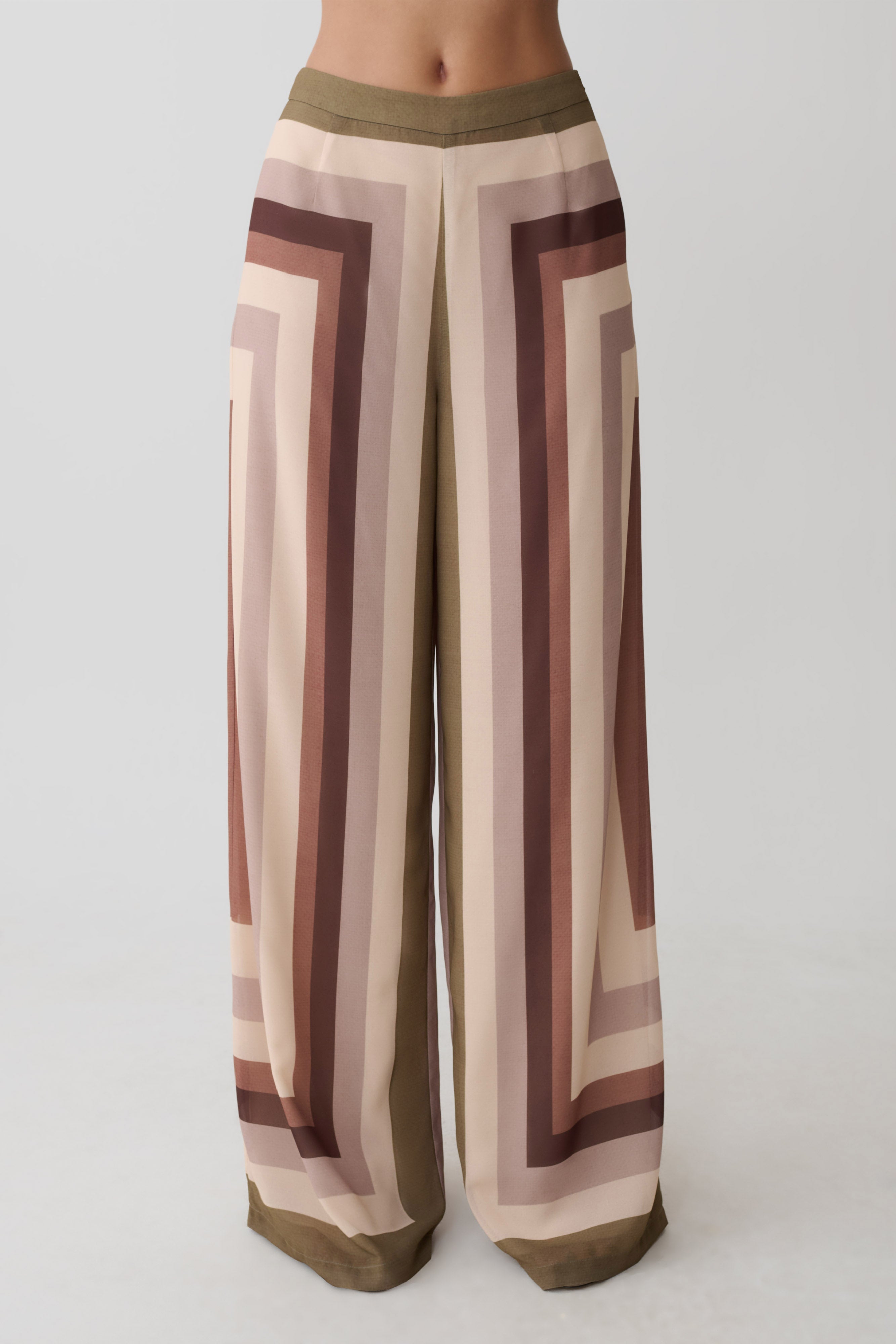 Rachel Chiffon Straight Leg Pants - Multi Stripe - Image 5