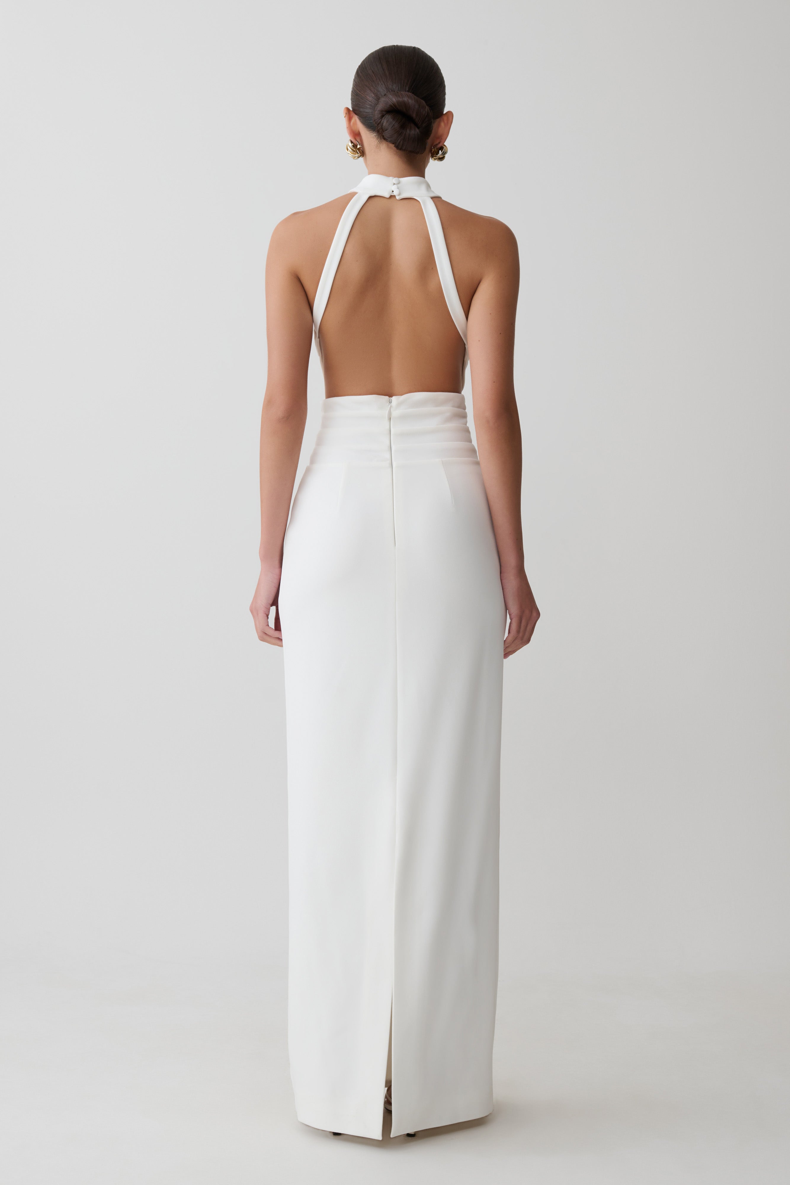 Alternative view of Elan Stretch Crepe Maxi Dress - White