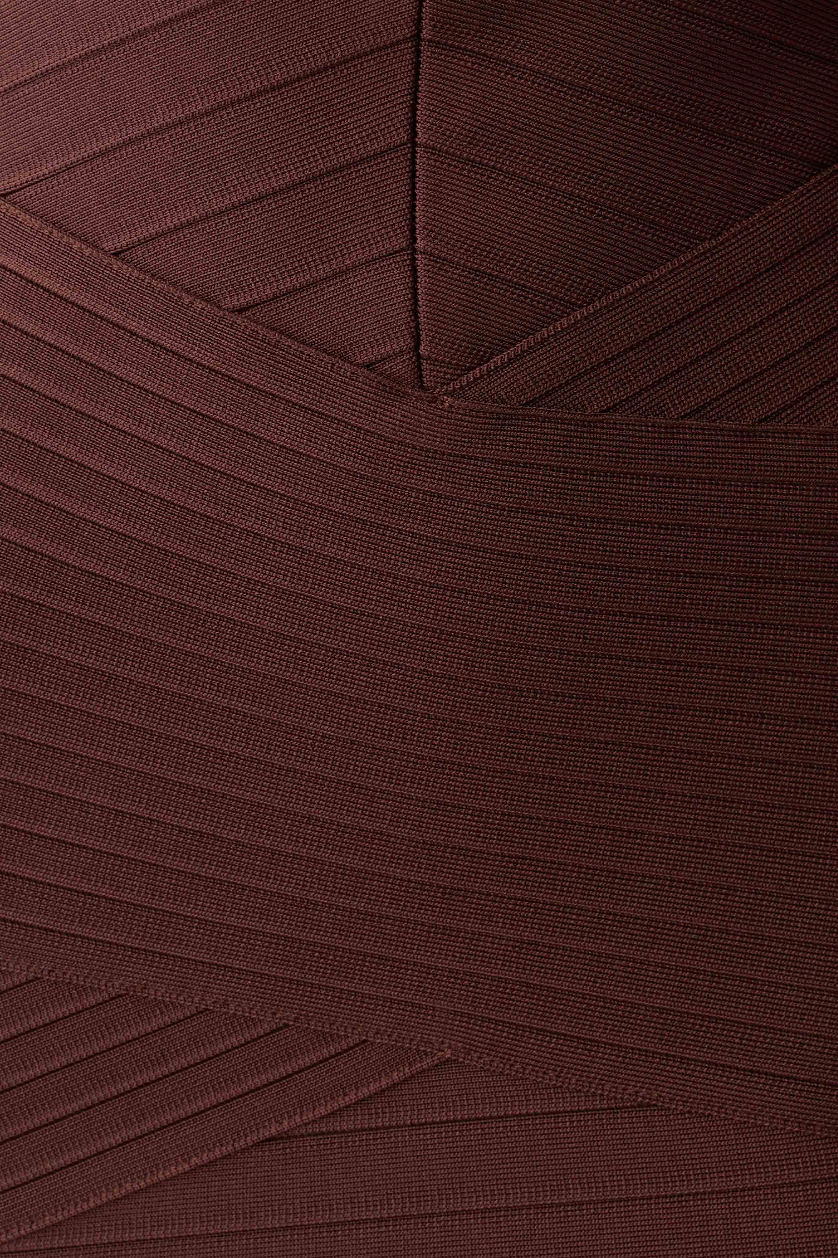 Maison Bandage Knit Mini Dress - Chocolate - Image 5