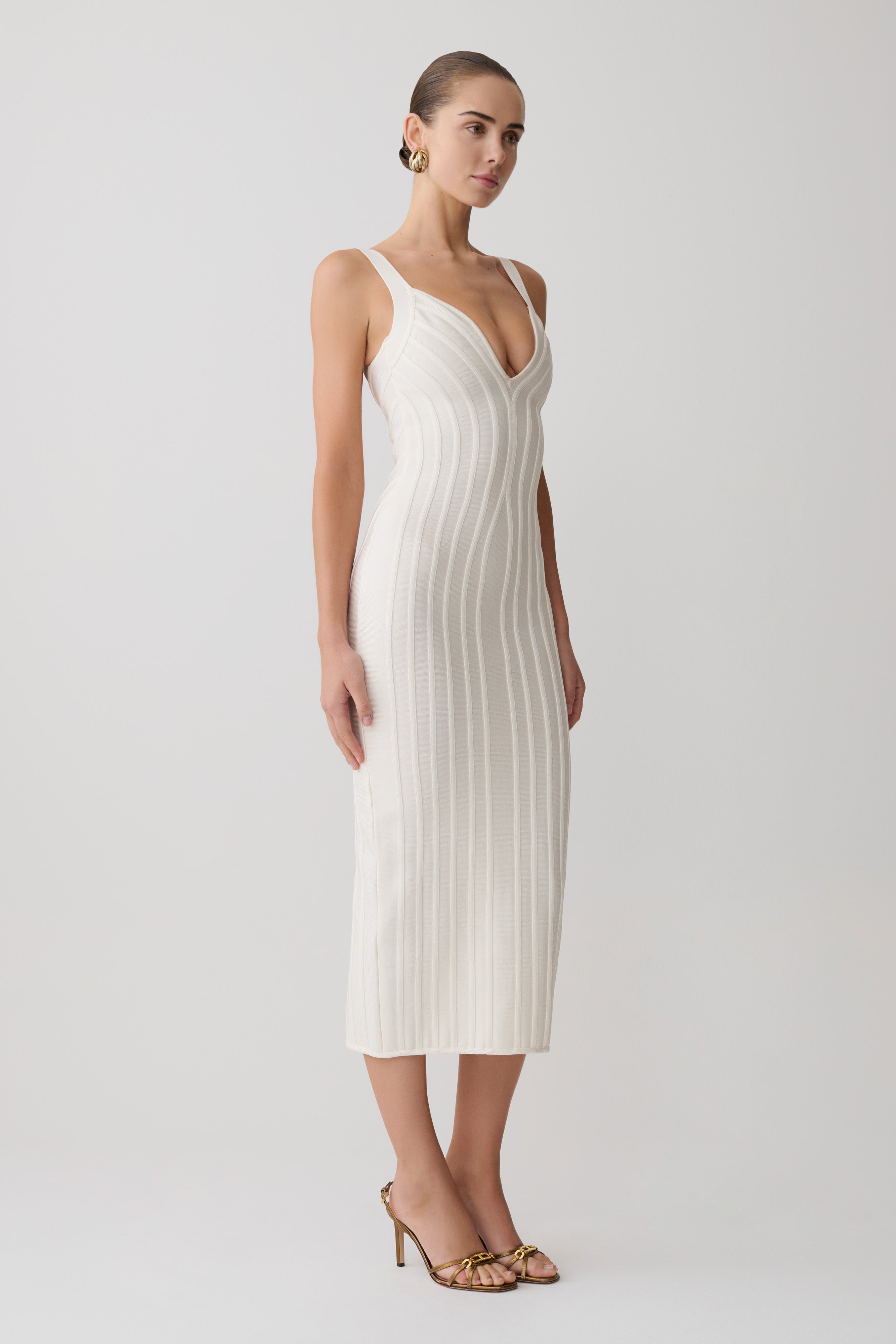 Alternative view of Gia Bandage Knit Midi Dress - Ivory