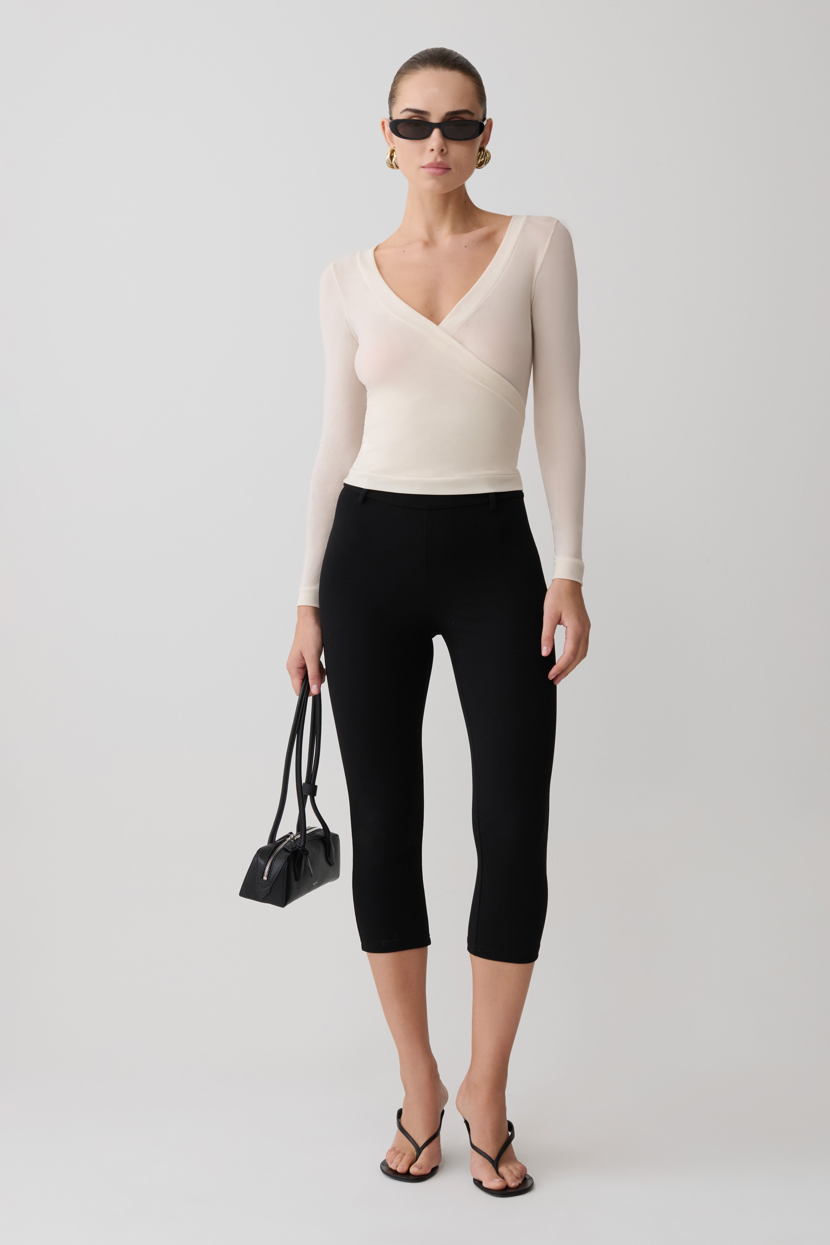Lumi Long Sleeve Mesh Top - Bone - Image 4