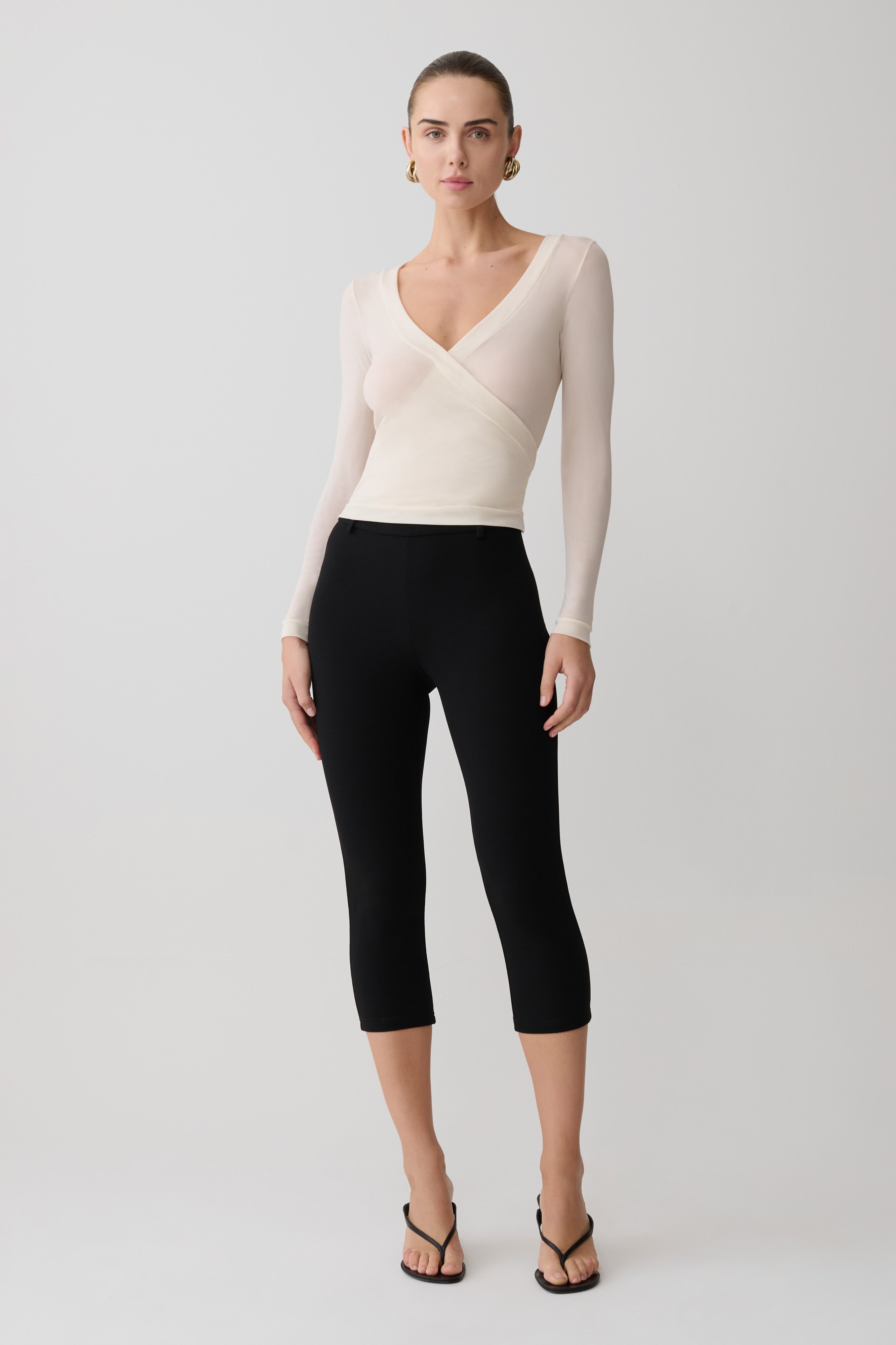 Lumi Long Sleeve Mesh Top - Bone - Image 7
