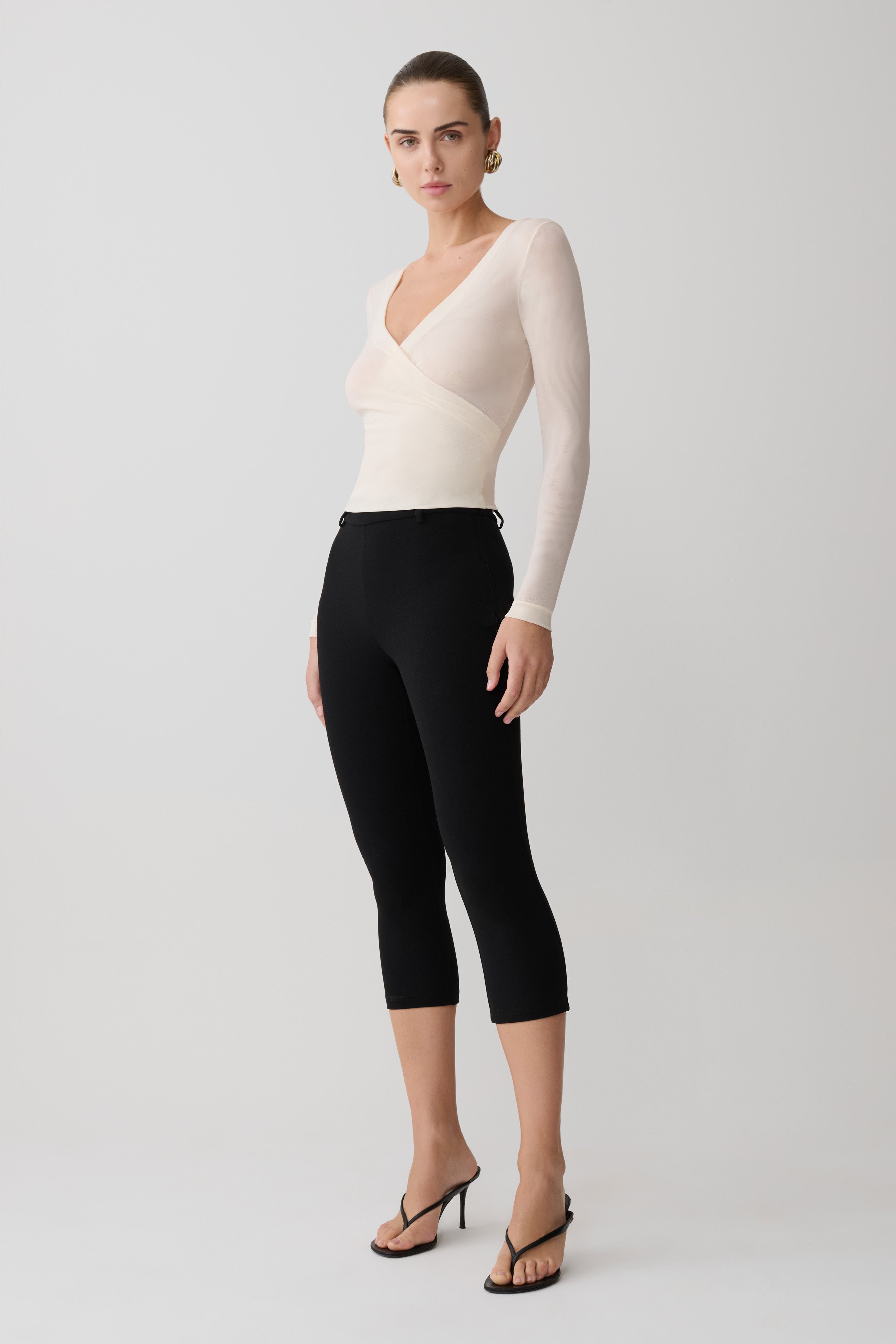 Lumi Long Sleeve Mesh Top - Bone - Image 8