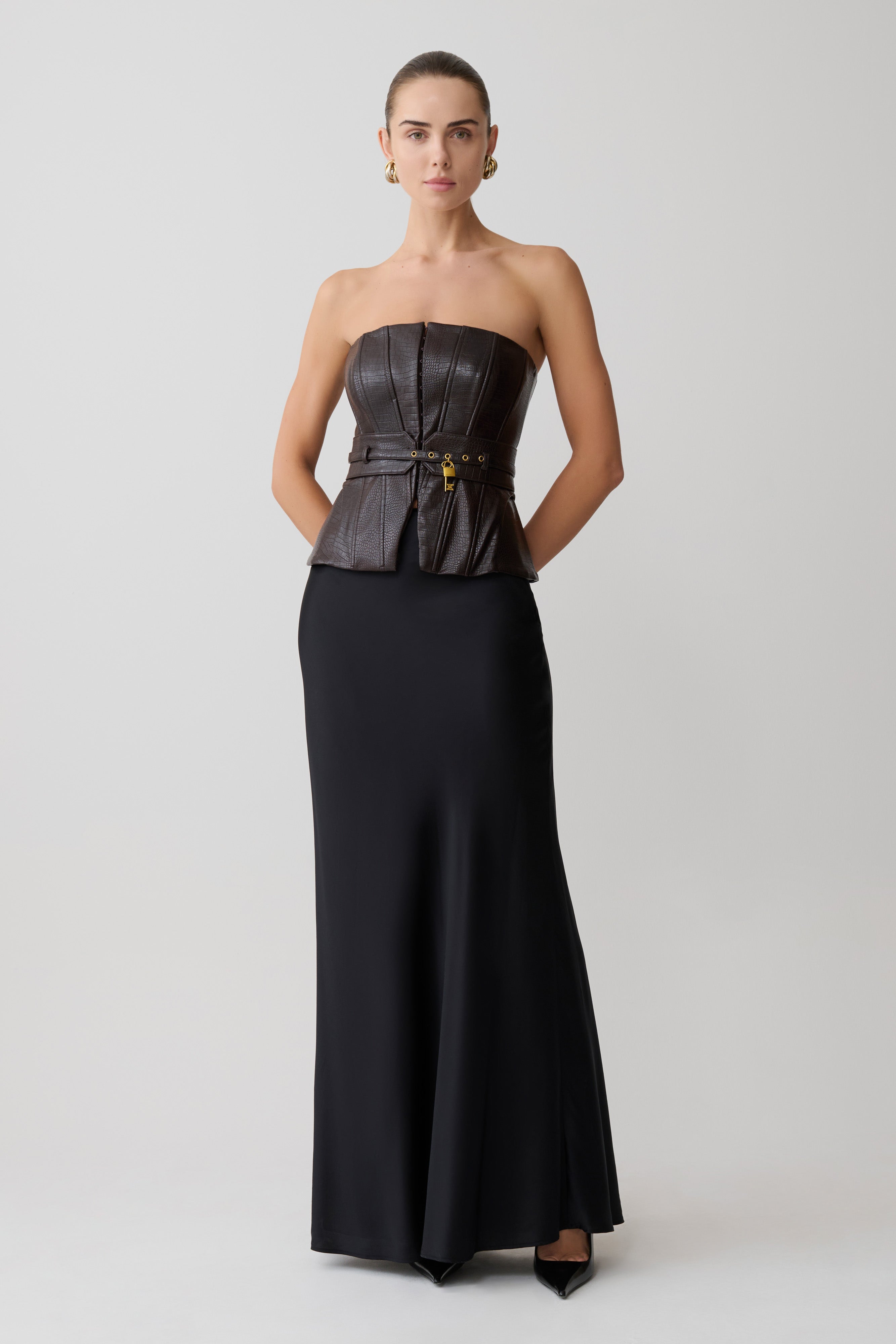 Sabrina Silk Blend Maxi Skirt - Black - Image 4