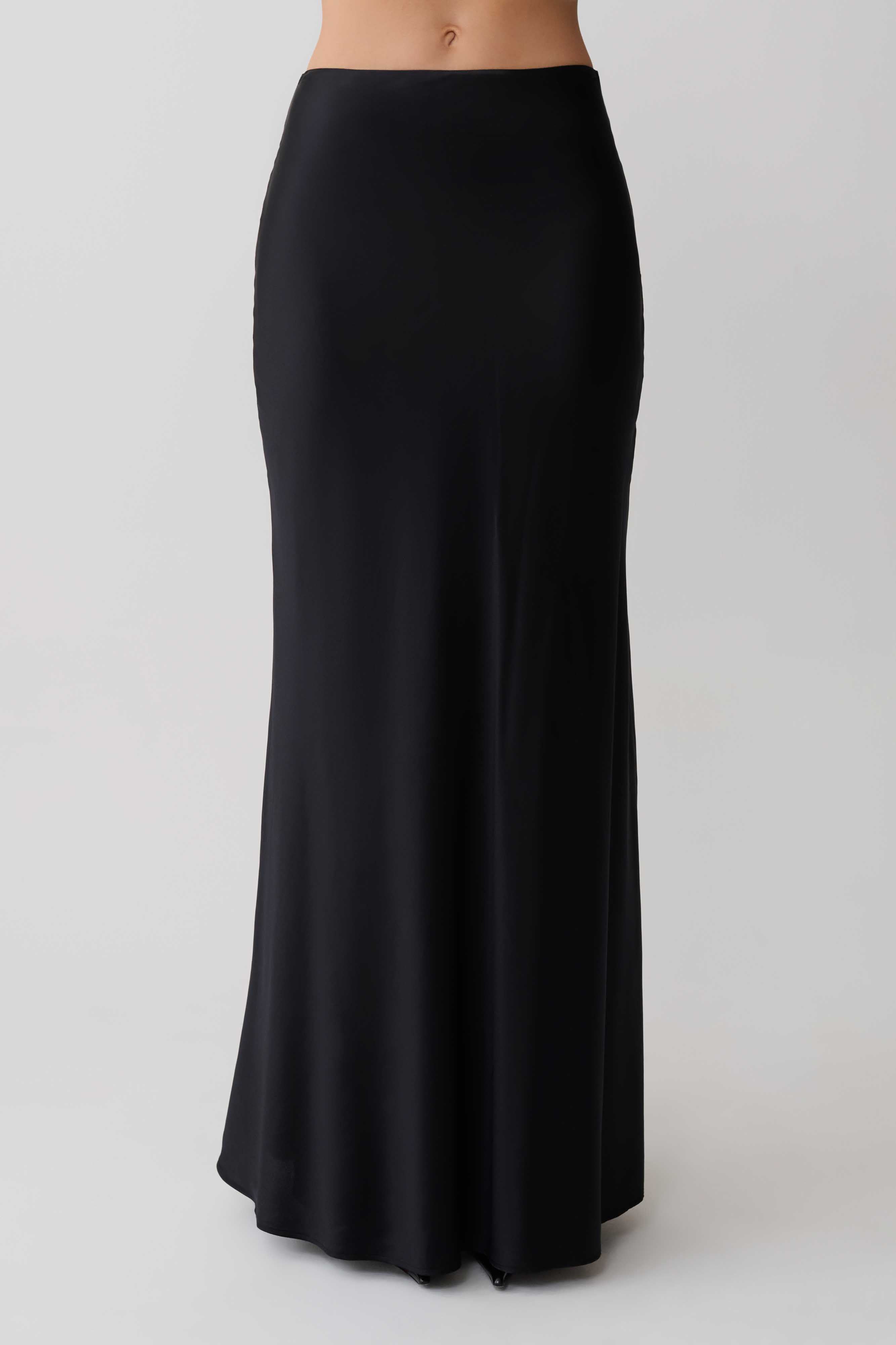 Sabrina Silk Blend Maxi Skirt - Black - Image 8