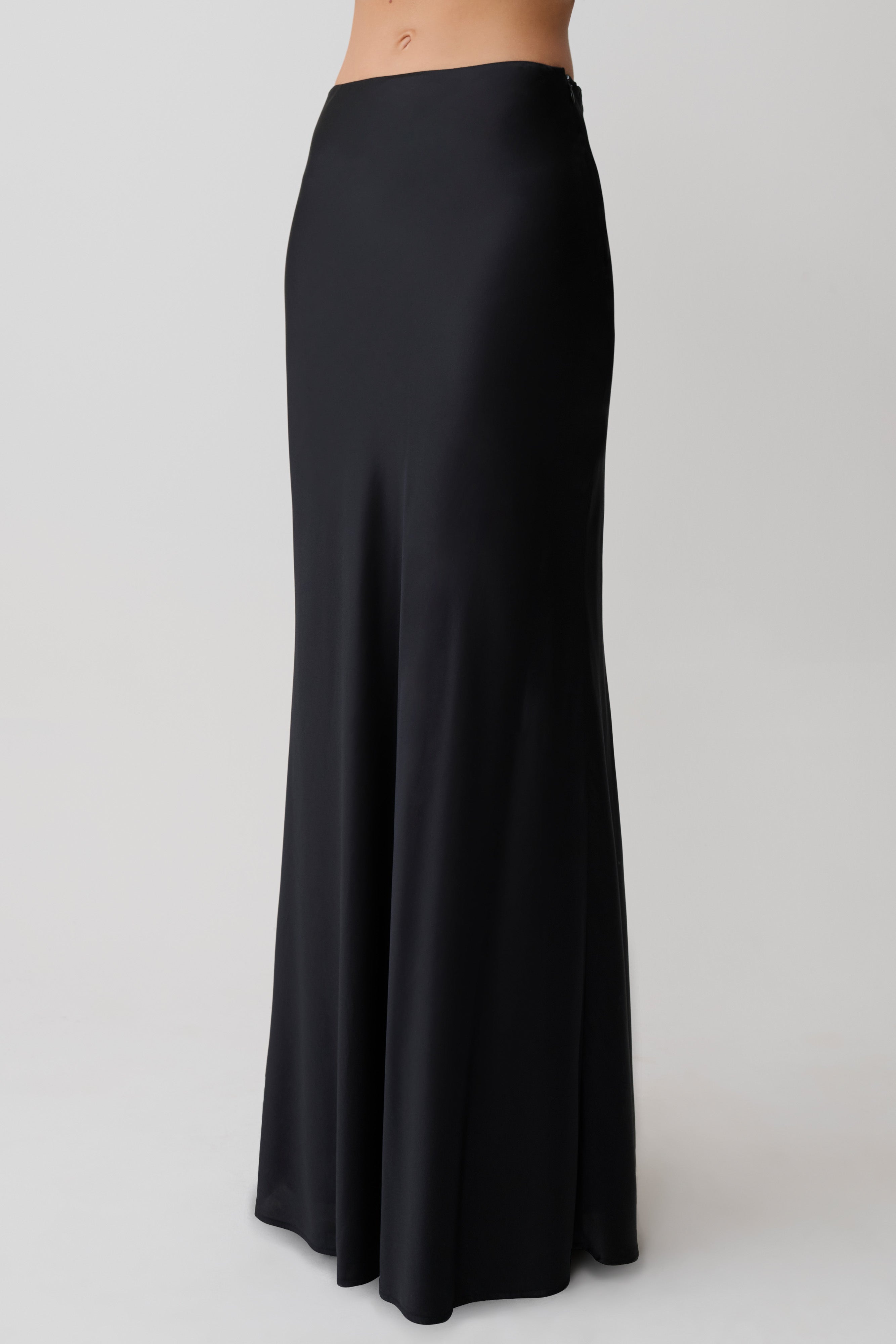 Sabrina Silk Blend Maxi Skirt - Black - Image 5