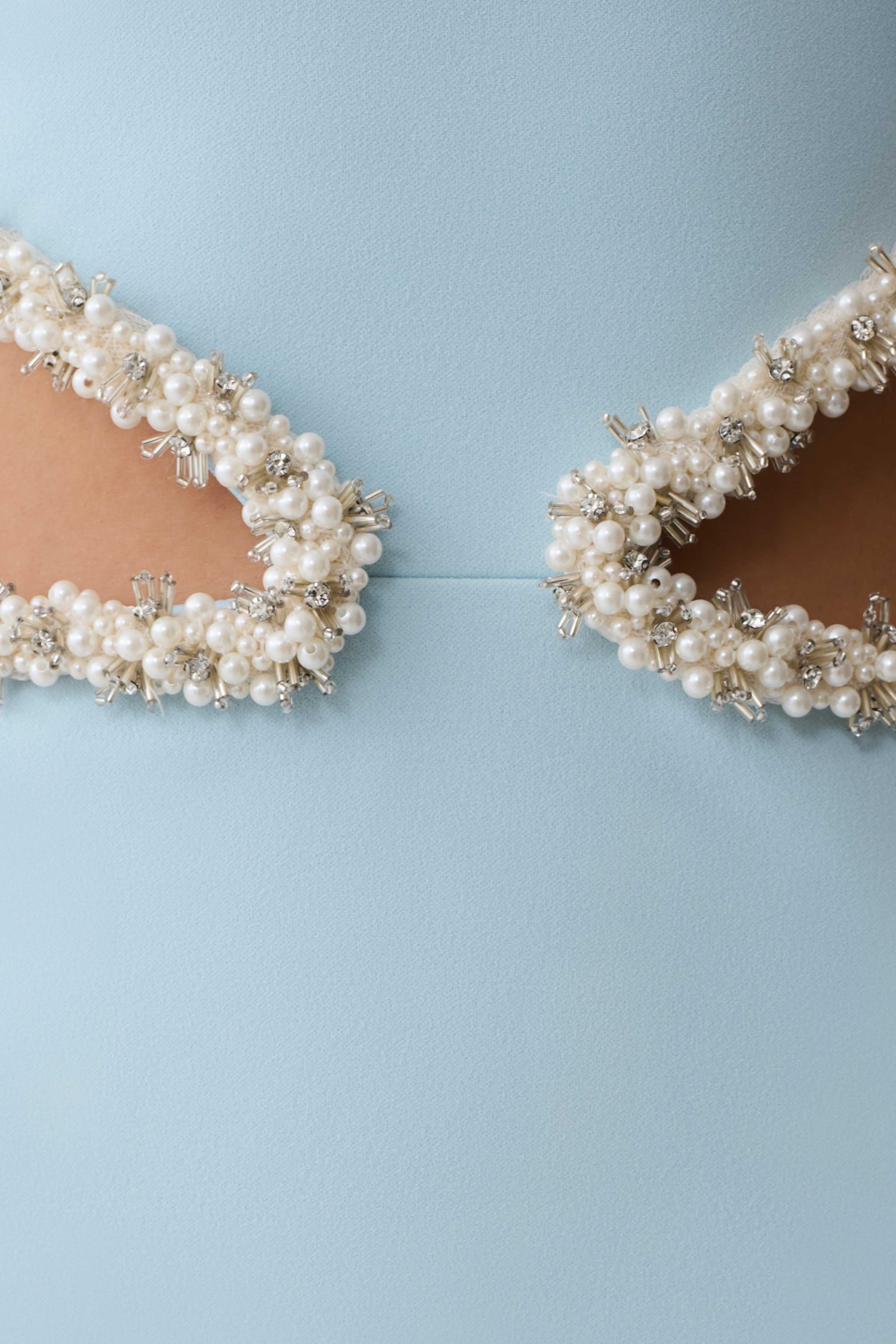 Nicole Embellished Cut Out Maxi Dress - Pale Blue - Image 4