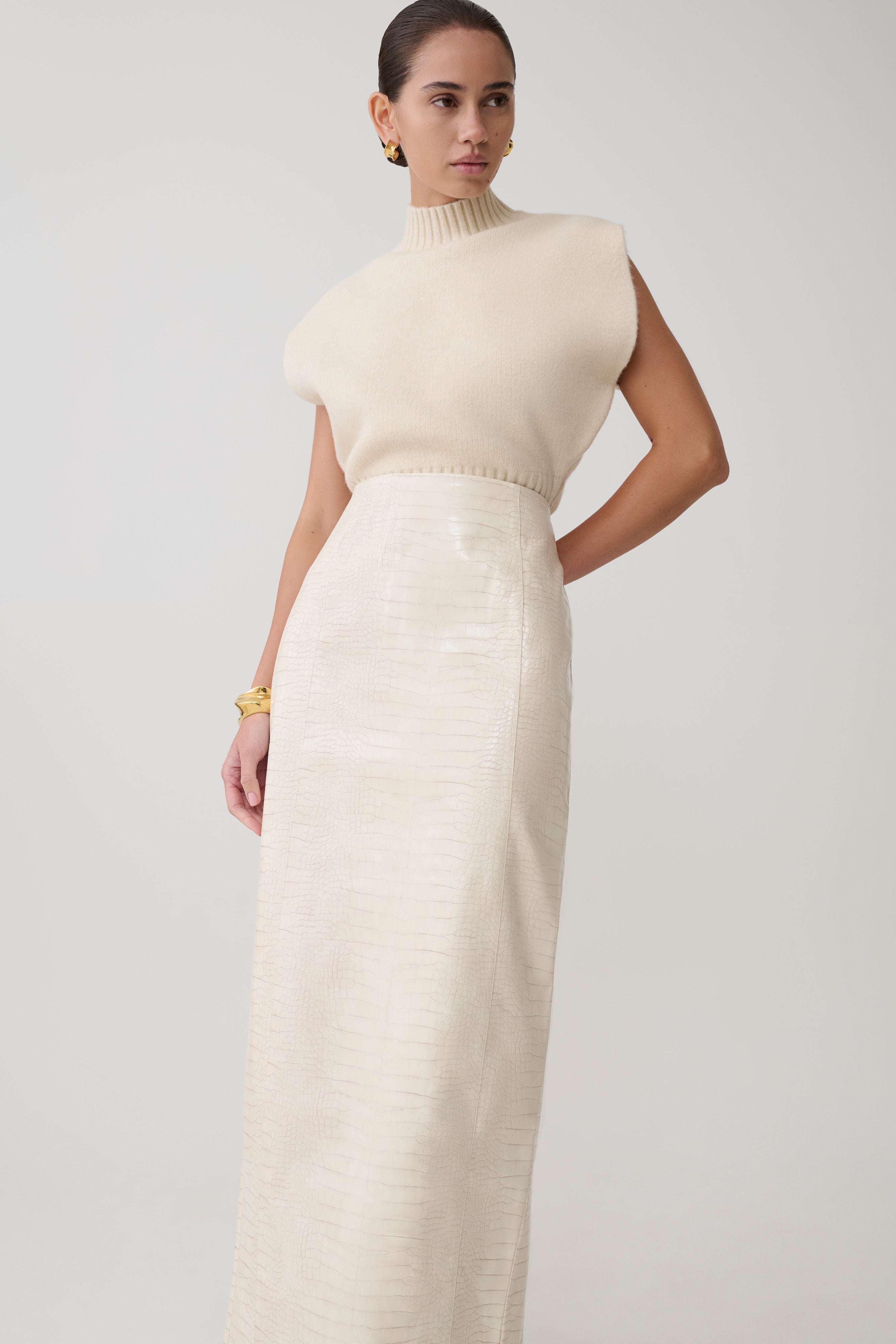 Niko Knit Oversized Top - Ivory - Image 5