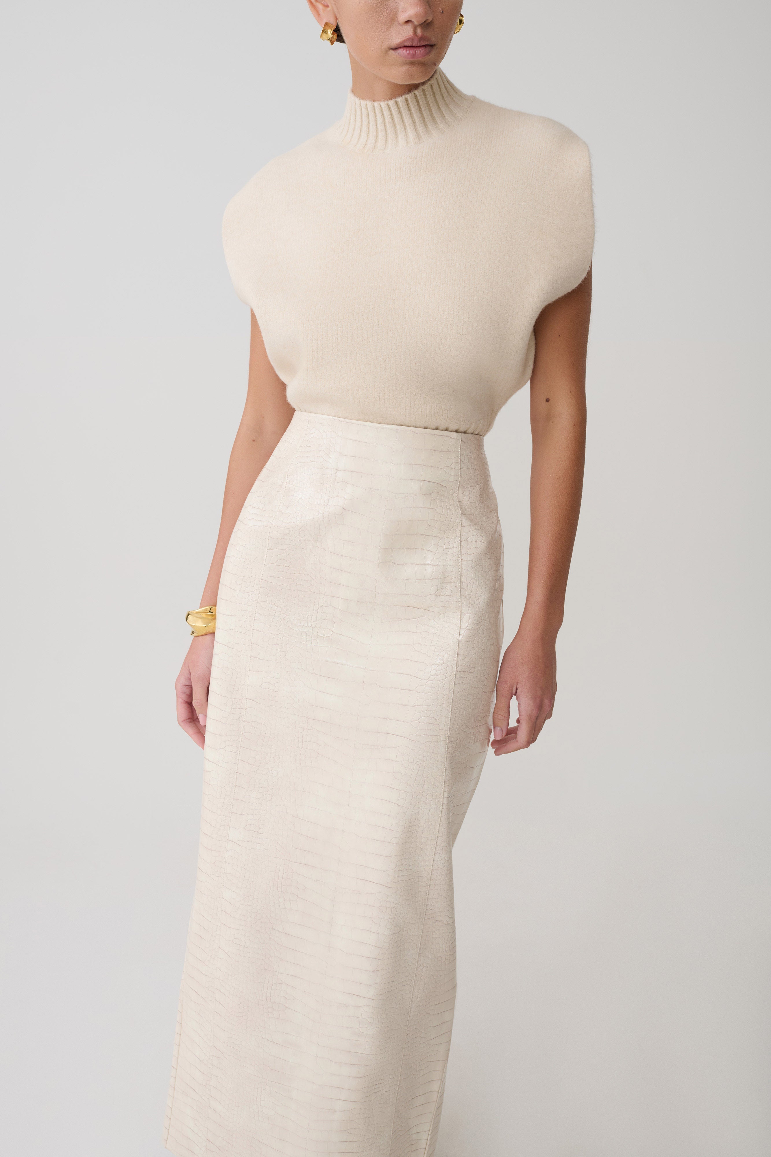 Niko Knit Oversized Top - Ivory - Image 6