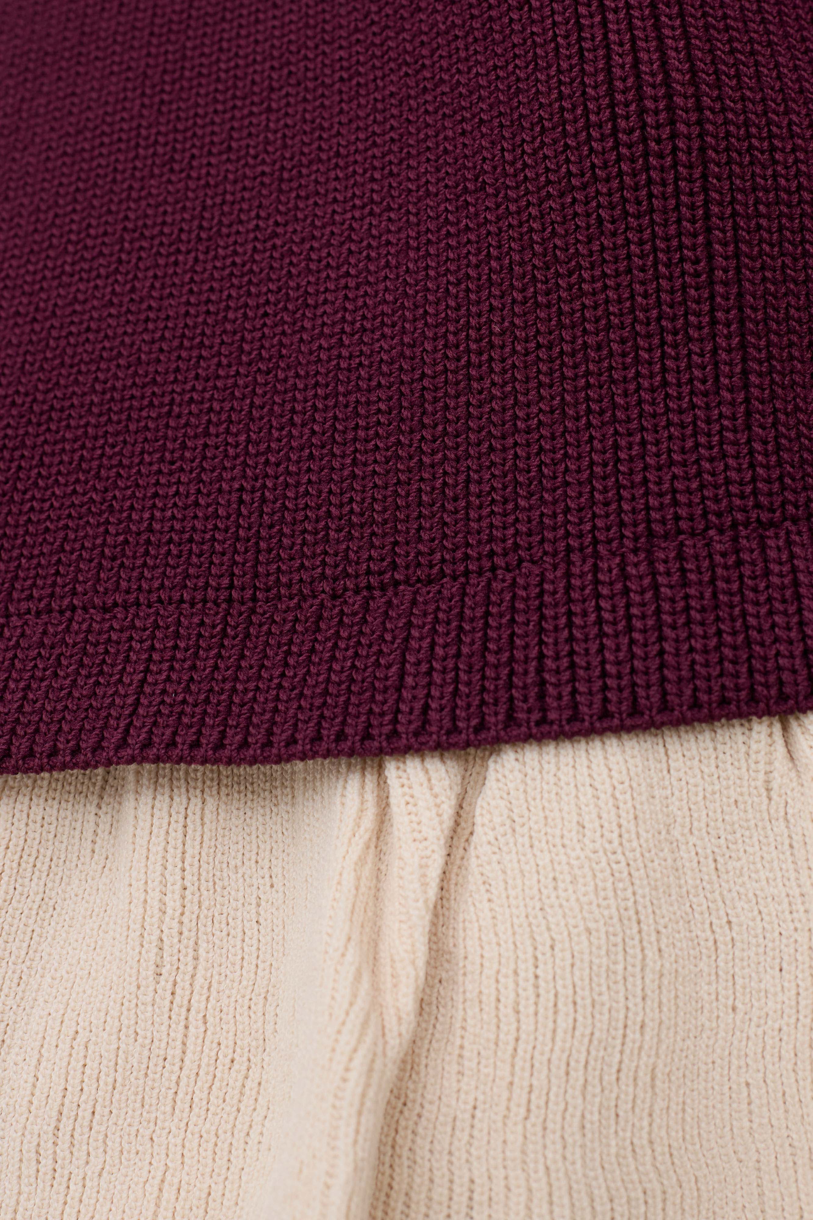 Amirose Ruffle Knit Midi Dress - Plum - Image 7