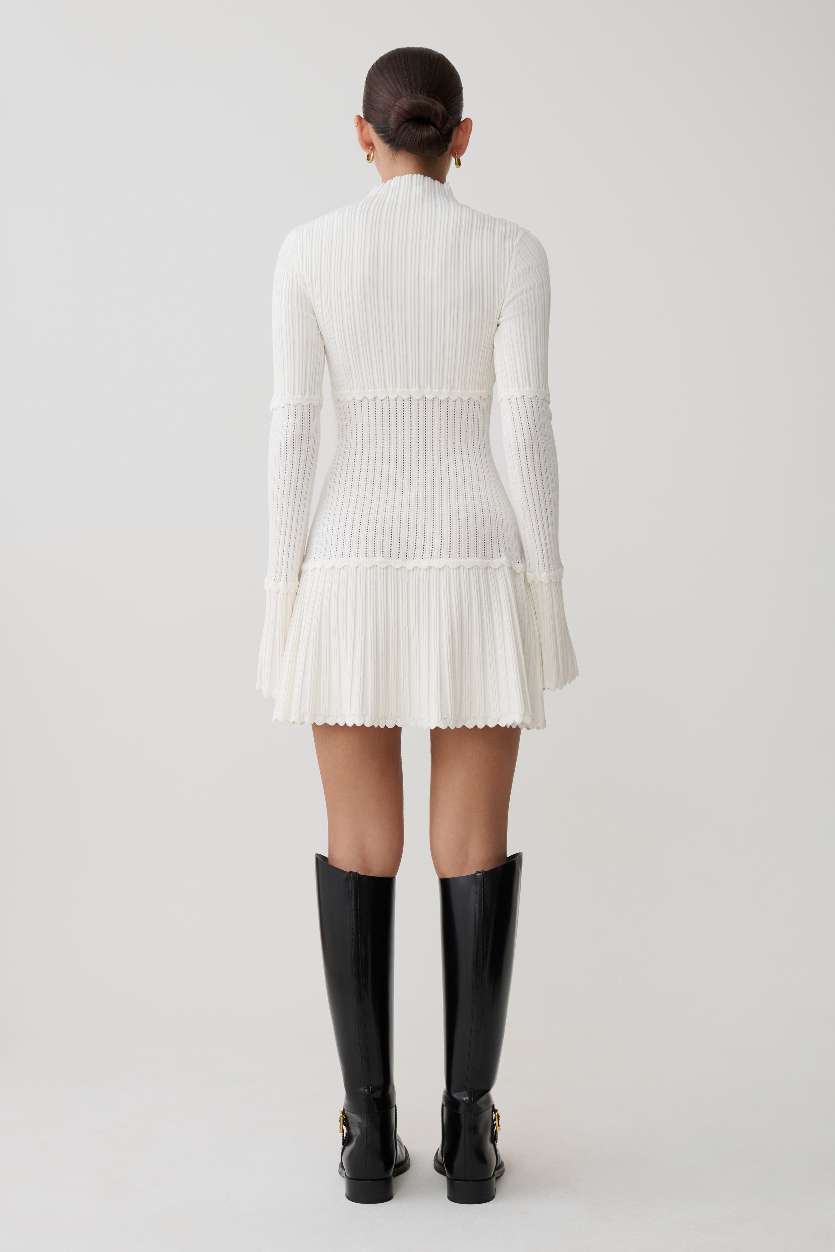 Alternative view of Adena Pointelle Knit Mini Dress - Ivory