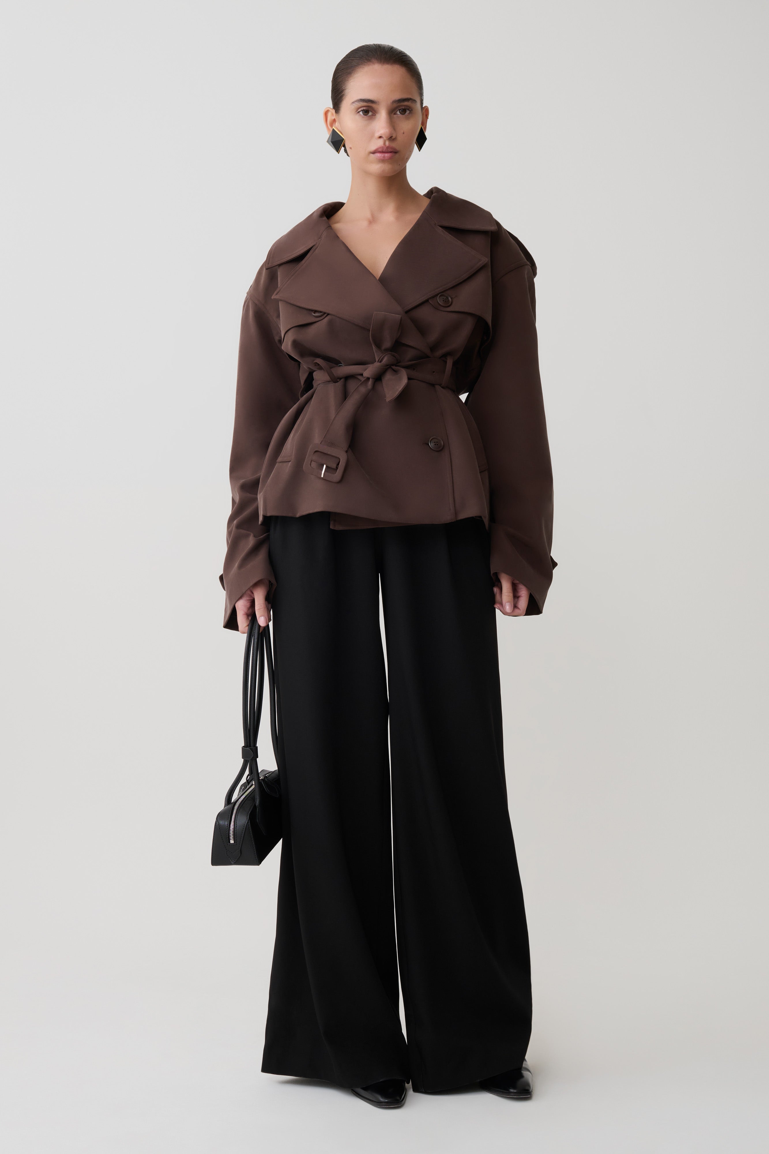 Alternative view of Alden Short Trench Jacket - Chocolate