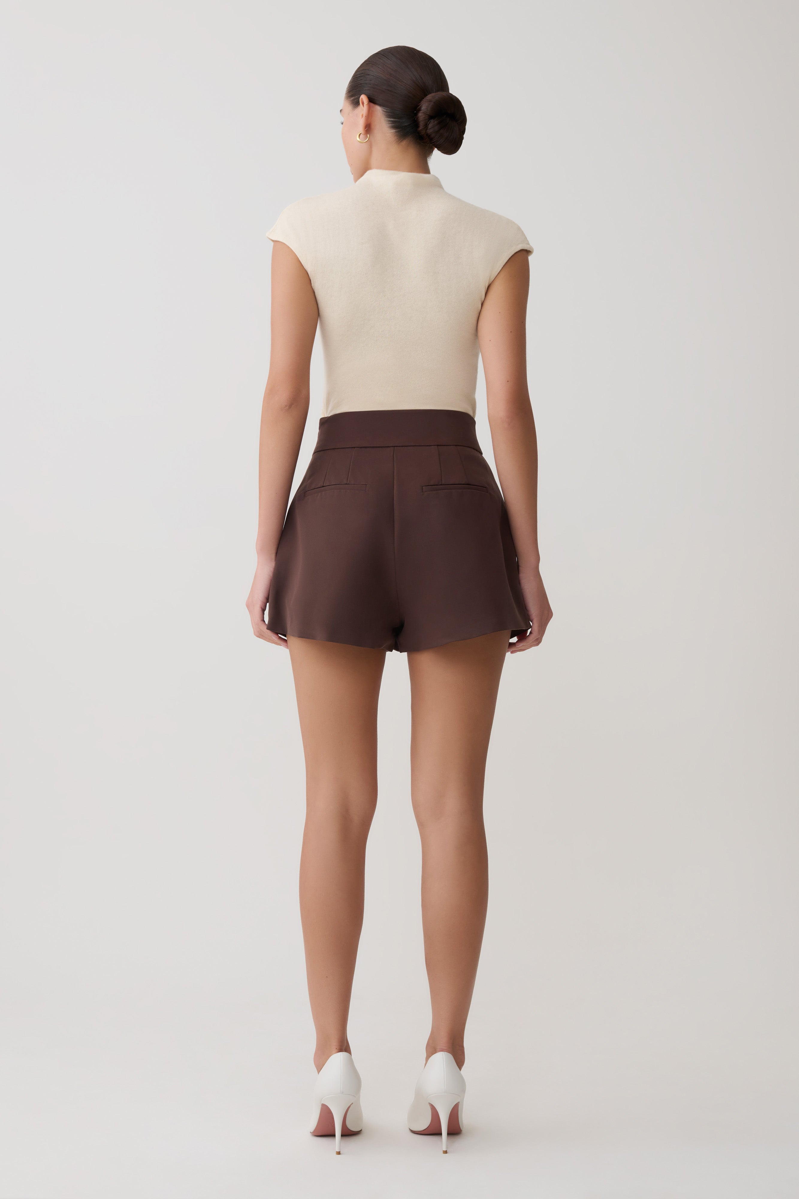 Alternative view of Alden High Waisted Short - Chocolate