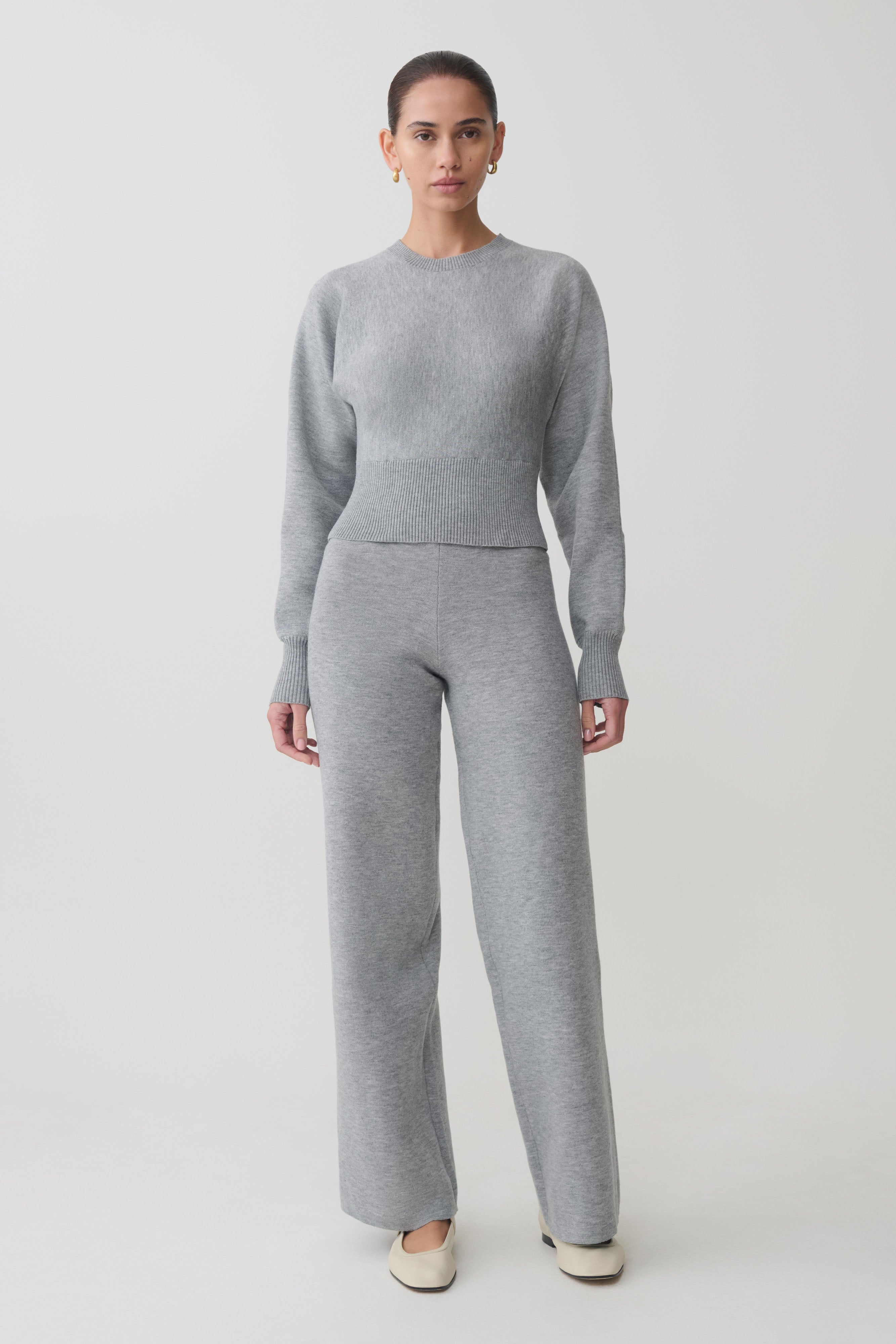 Kerrymae Straight Leg Knit Pants - Grey Marle - Image 4