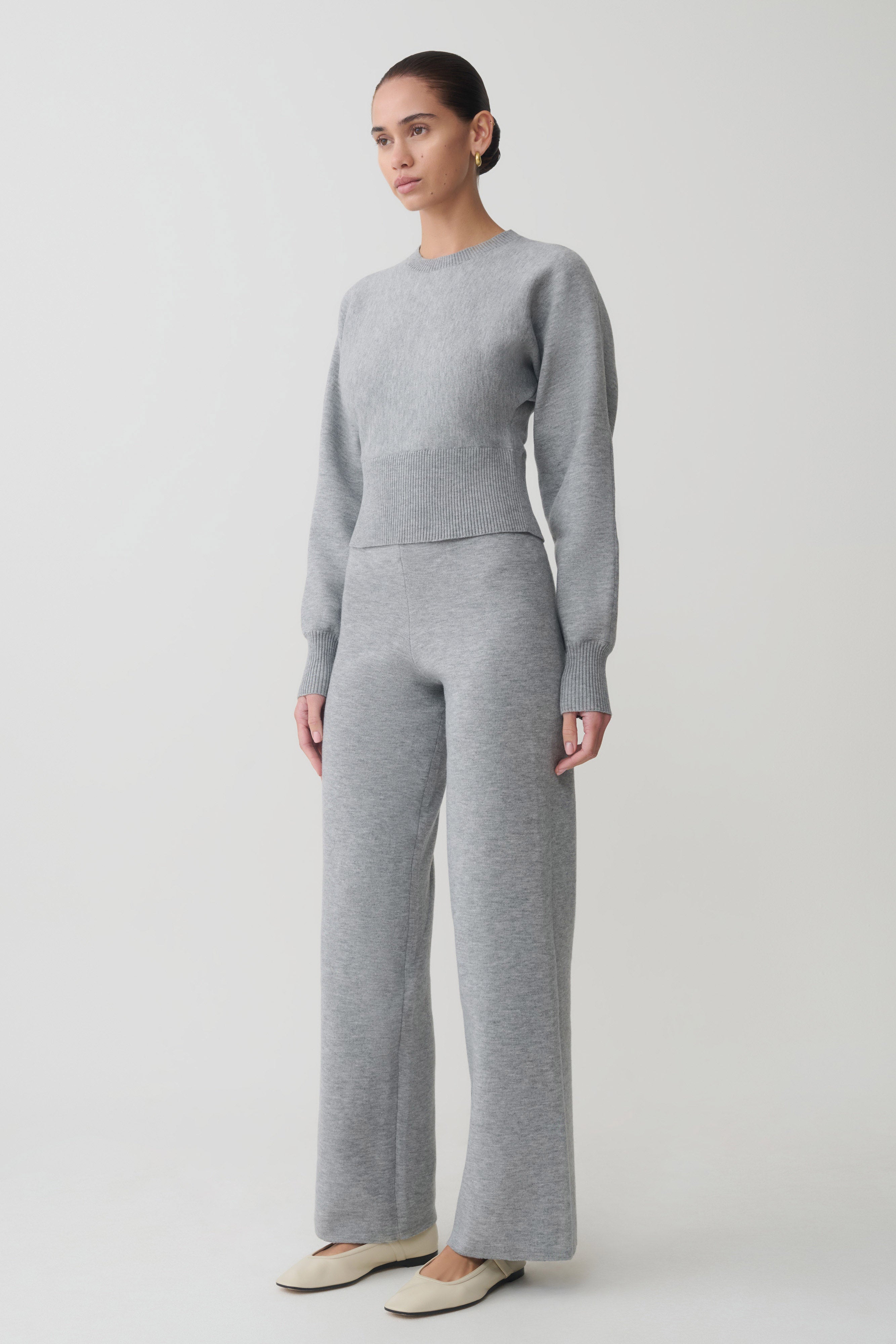 Kerrymae Straight Leg Knit Pants - Grey Marle - Image 3
