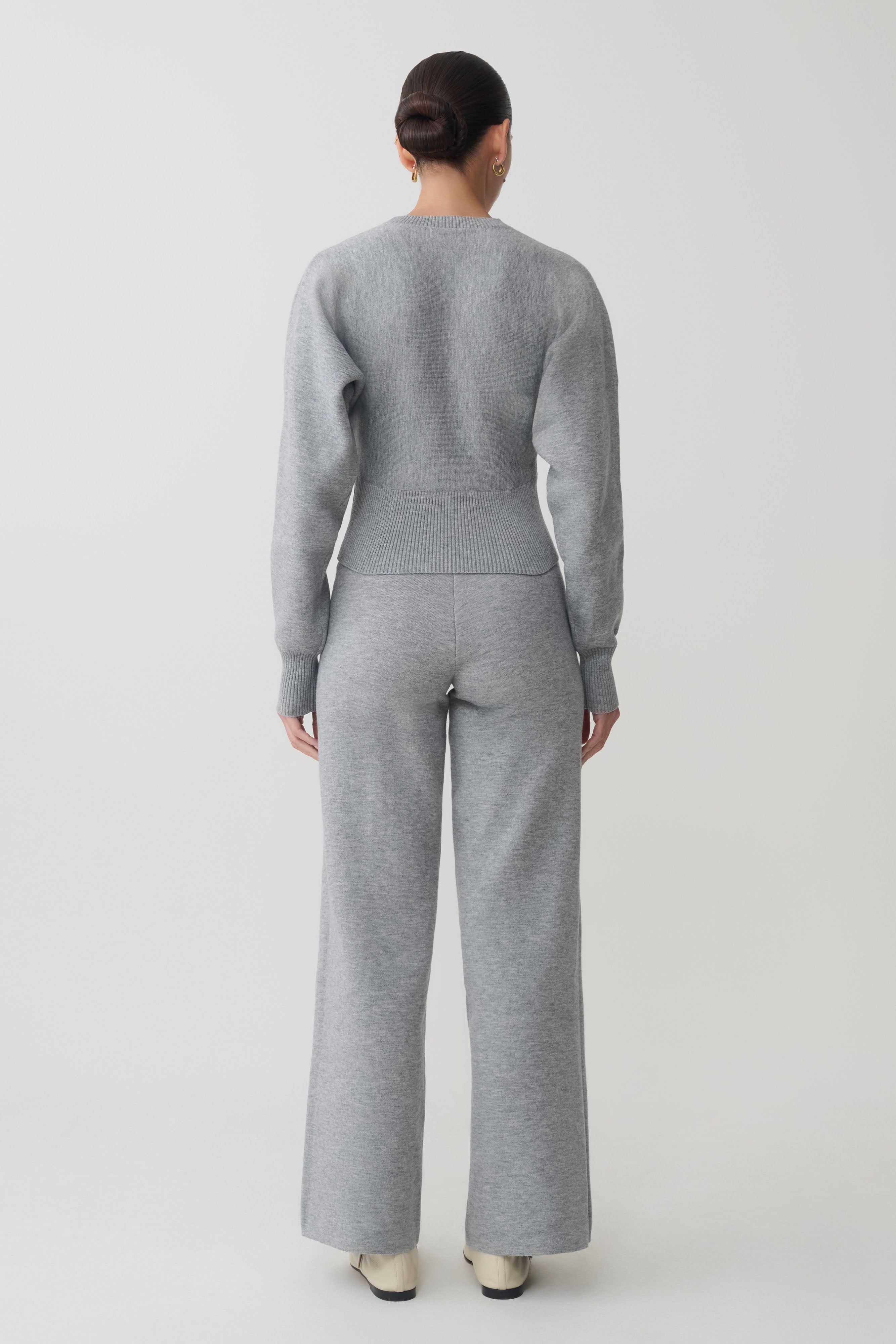 Alternative view of Kerrymae Straight Leg Knit Pants - Grey Marle