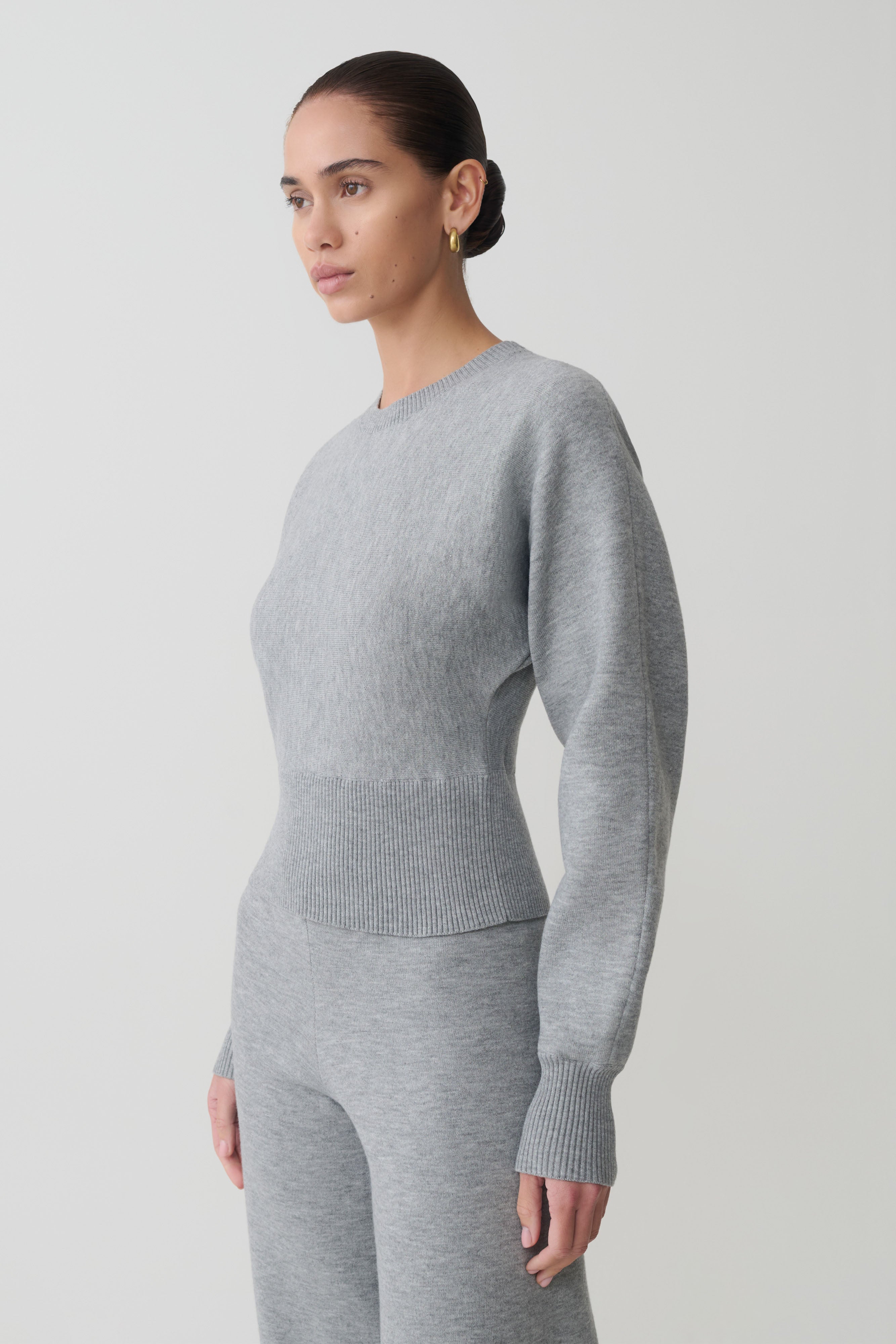 Ciaralee Cinched Waist Jumper - Grey Marle - Image 3